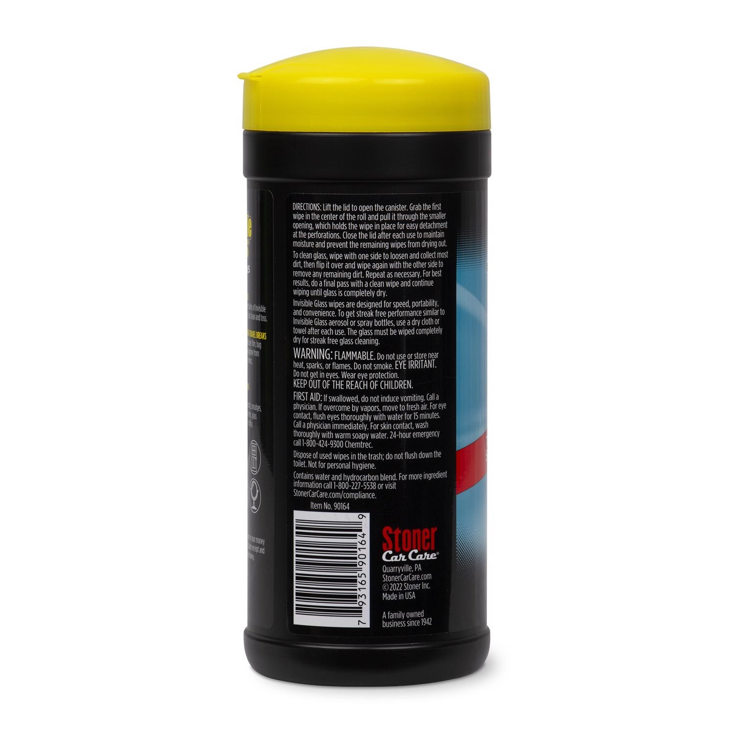 Stoner 90164 Invisible Glass Wipes 7 x 12 in. for Fiberglass & More Surfaces