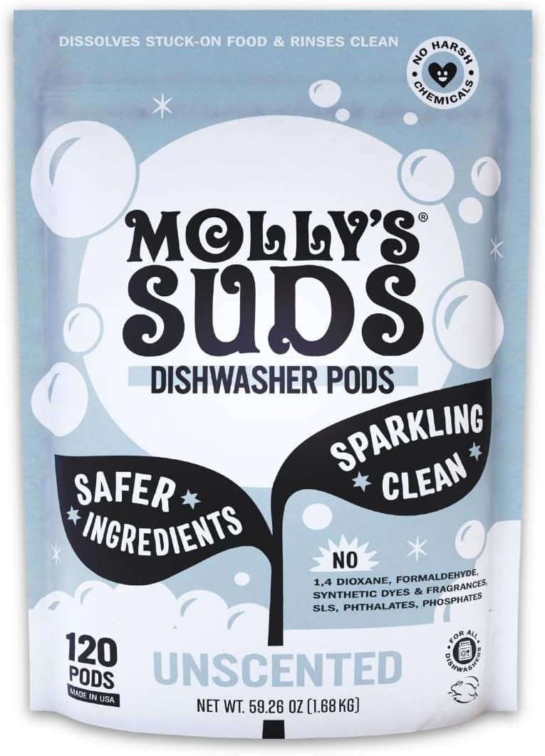 Dishwasher Detergent Pods 120 Count Unscented Residue Free Auto Release Tabs