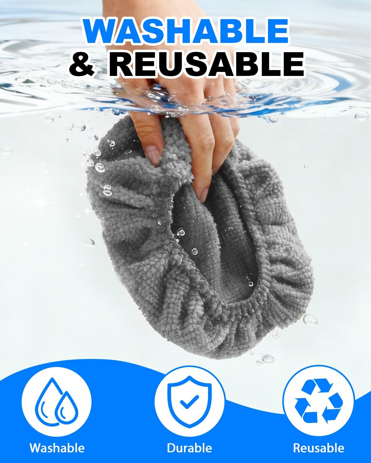 Microfiber Windshield Cleaning Pads 5 Pack Replacement Bonnets, Washable