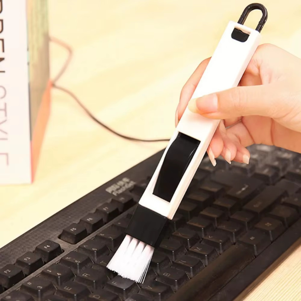 Multi-Purpose Door Window Groove Cleaning Brush with Dustpan for Kitchen and Bat
