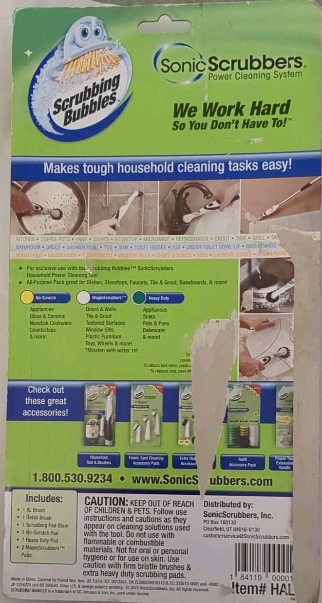 Scrubbing Bubbles Sonic Scrubbers Power Cleaning Tool All Purpose Accessory Pack