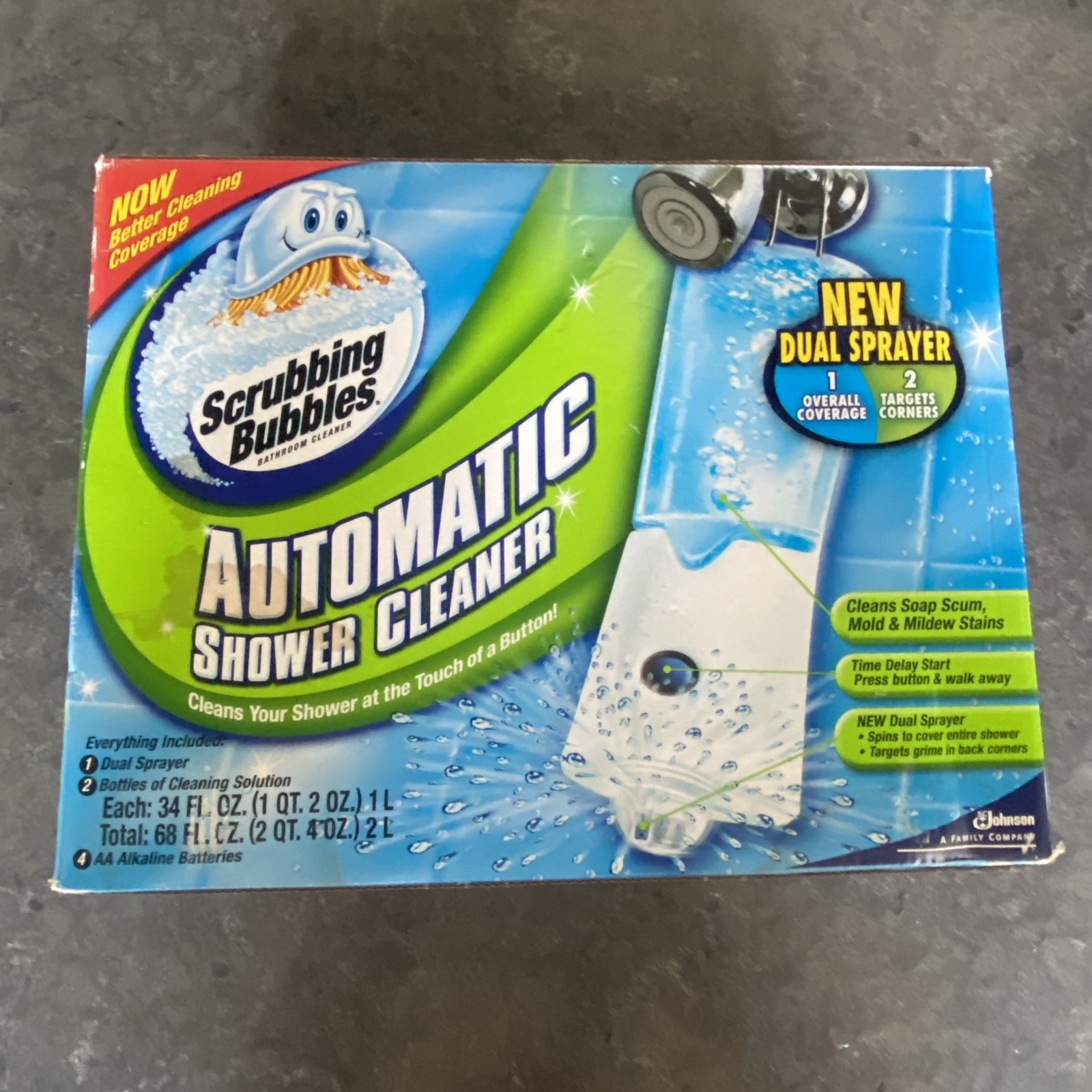 Scrubbing Bubbles Automatic Bath Shower Cleaner w 2 Refills – New Factory Sealed