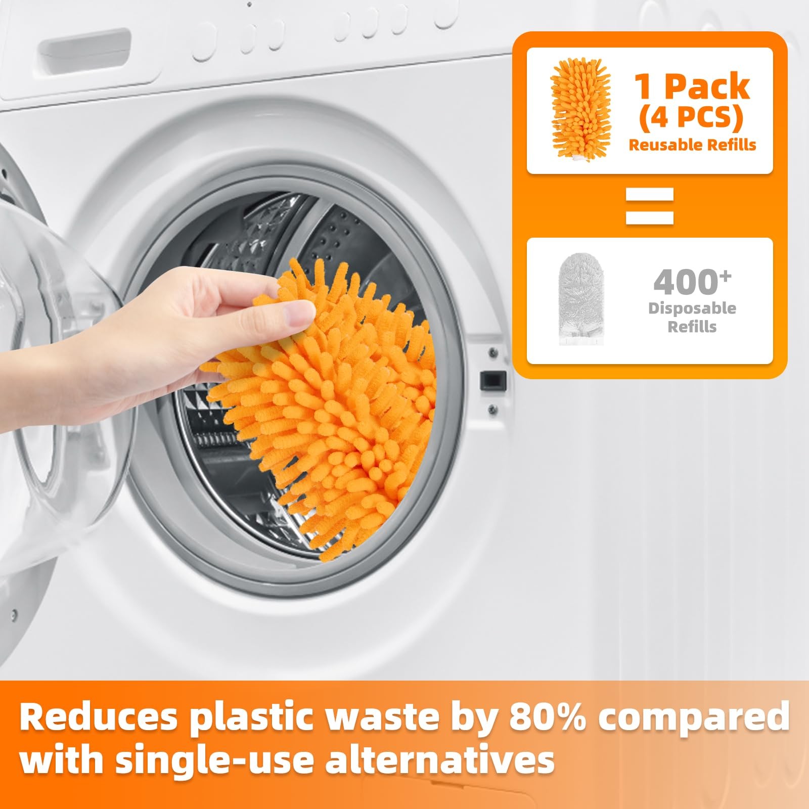 Reusable Duster Refills 4 Pack Microfiber Washable Heavy Duty Dust Cleaning
