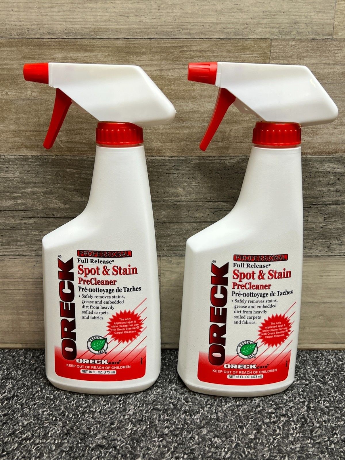 Oreck Professional Full Release Spot & Stain PreCleaner Two 16 oz Bottles – New!
