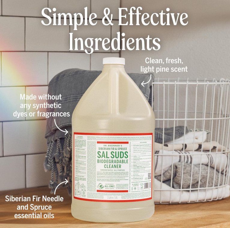 Dr. Bronner’s – Sal Suds Biodegradable Cleaner (1 Gallon) All-Purpose Cleaner