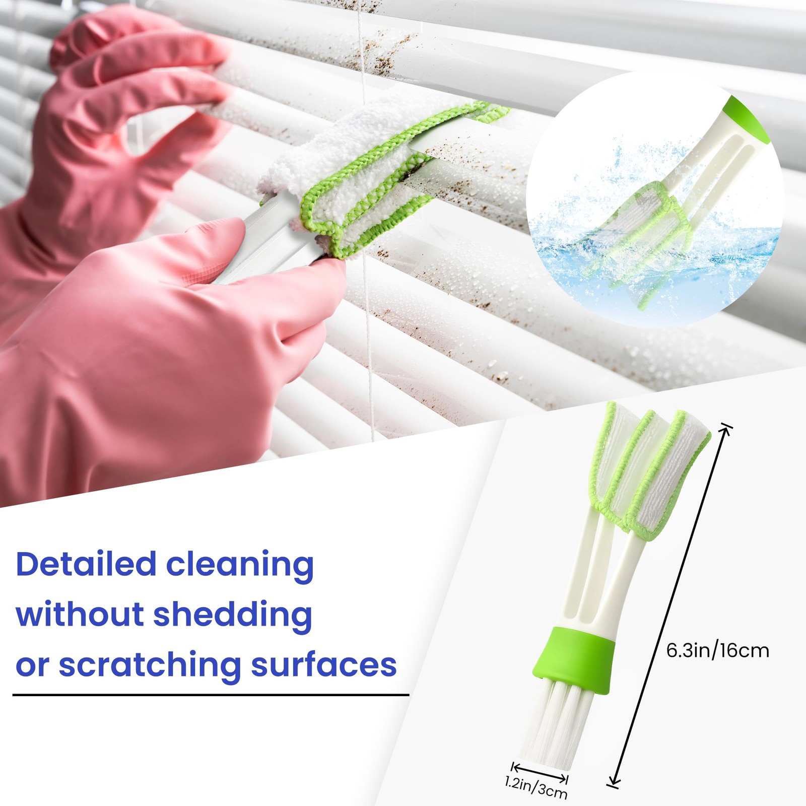 Blind Cleaner Duster Tool – 2 Pcs 7 Fingers Anti-Shedding Window Blind Cleane…