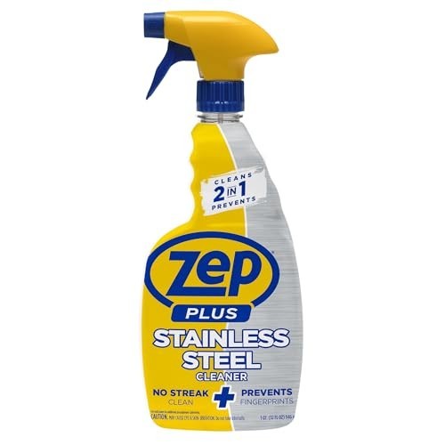 Stainless Steel Cleaner 32 Fl Oz – 2-in-1 Formula, Cleans & Prevents Fingerprint