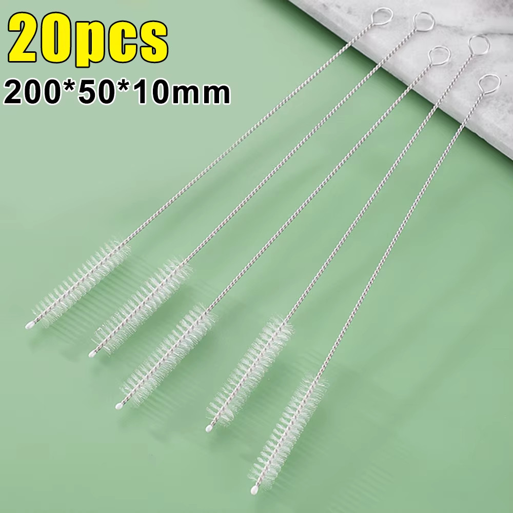 Long Straw Cleaning Brush Kit Reusable Tube Pipe Cleaner Nylon Stainless Steel H
