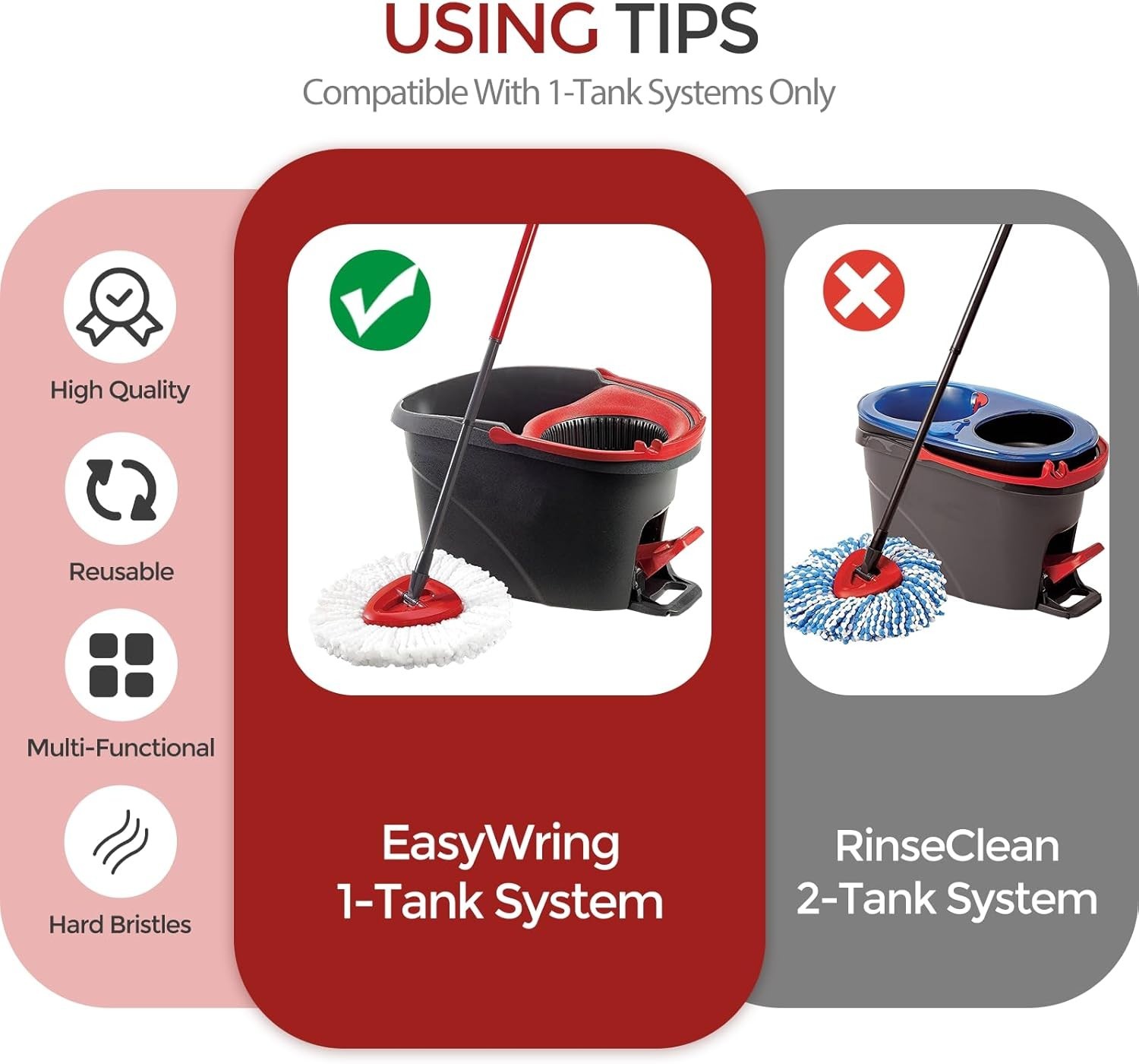 Sturdy 2 Pcs Scrub Brush Set – Compatible with EasyWring for Versatile Cleaning