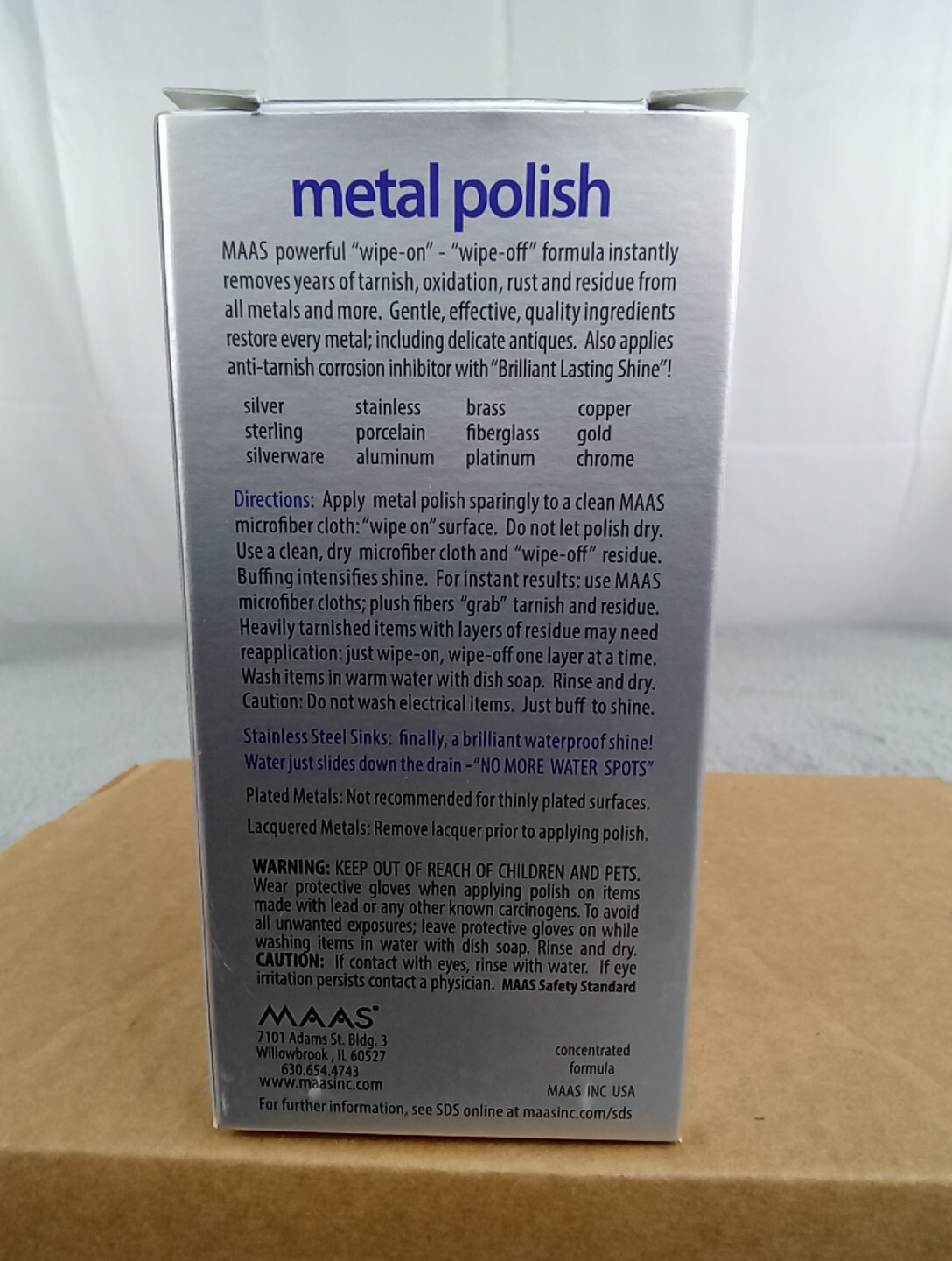 1x Maas Metal Polish 2oz Tube Multi-Surface All Metal French Lavender