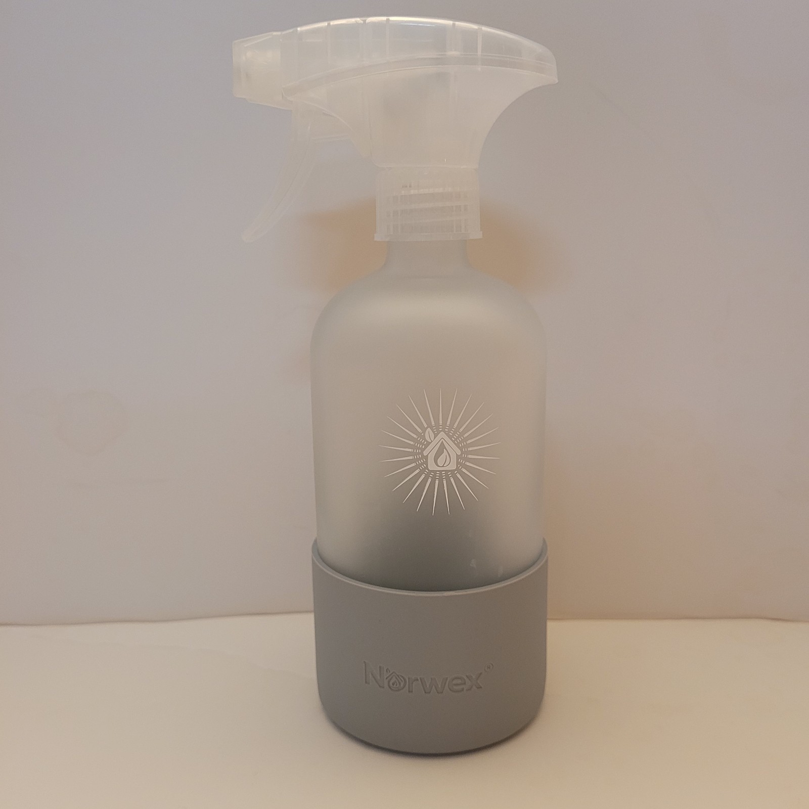 NWex Forever Spray Bottle Glass Cleaning with Grey Silicone Sleeve 16 oz