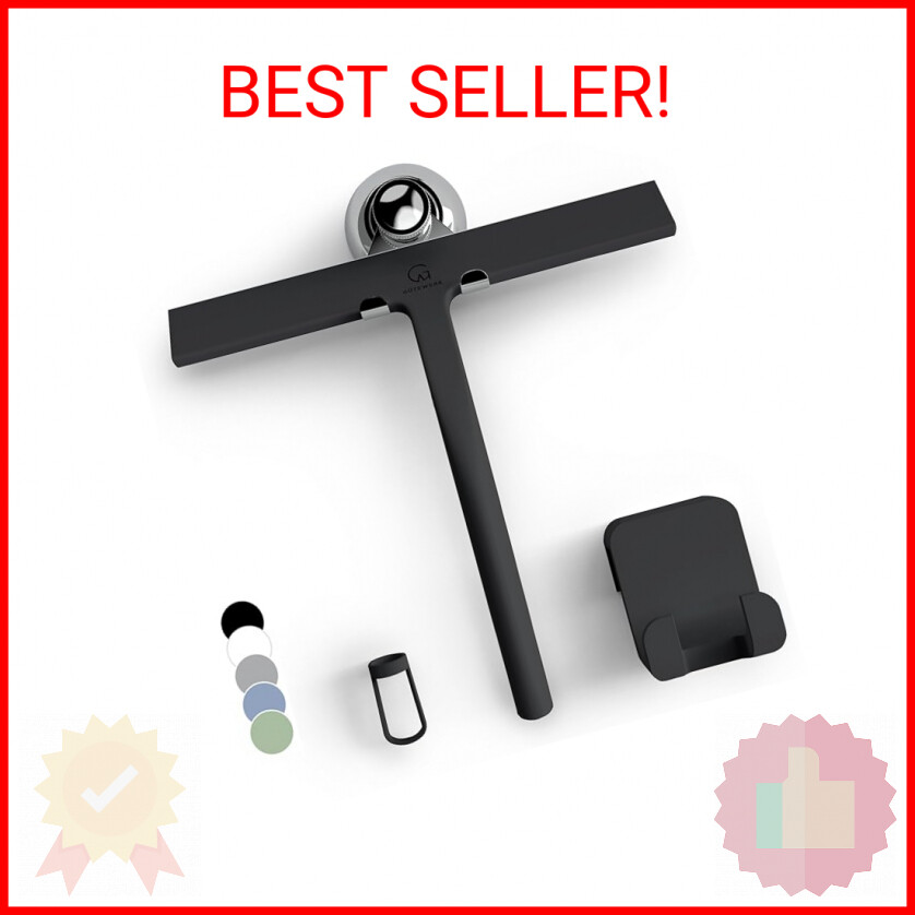 GÜTEWERK Shower Squeegee for Glass Doors, Silicone Window Squeegee, Bathroom and