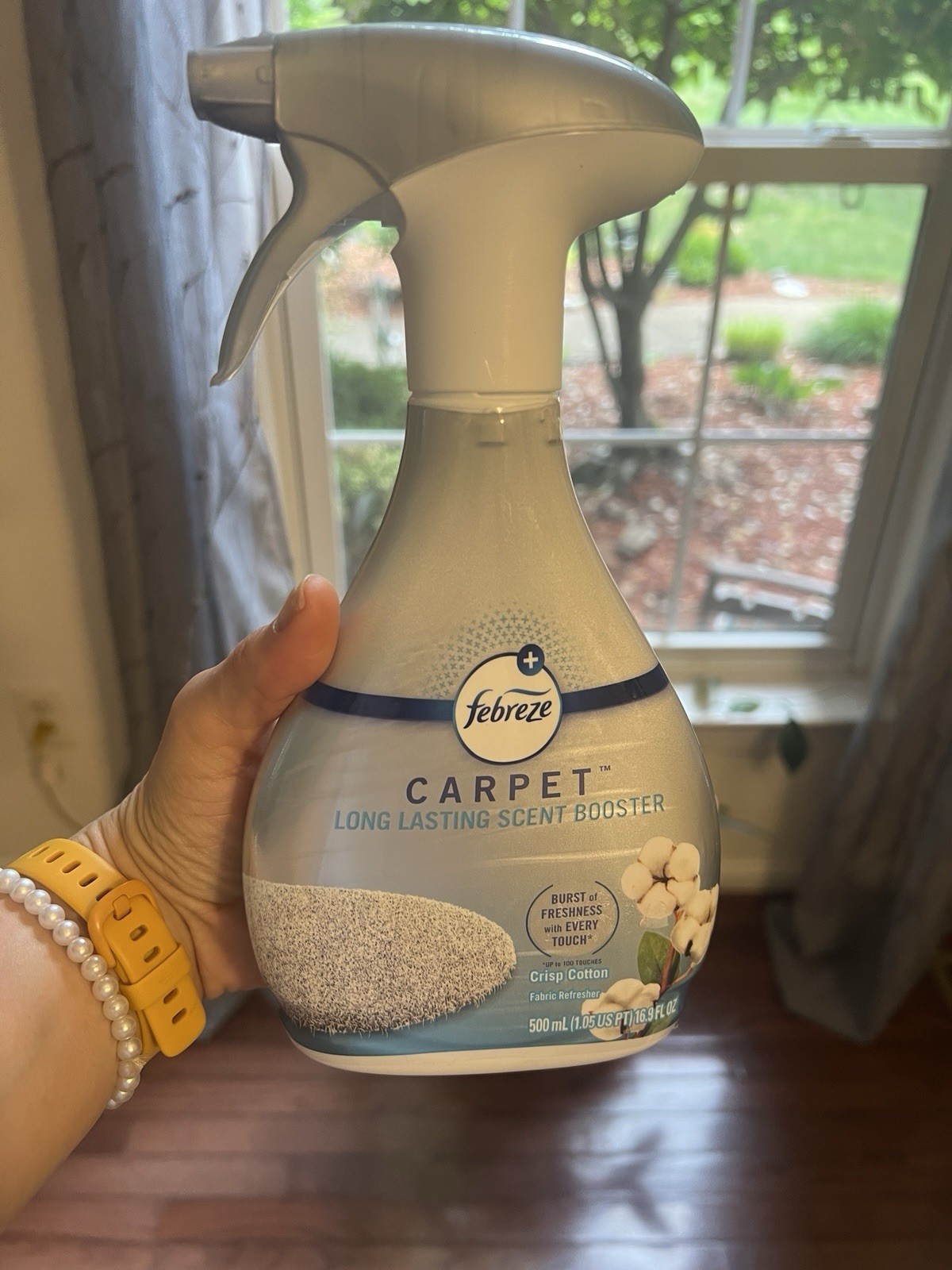 Pack Of 2 Febreze Carpet Long Lasting Scent Booster Crisp Cotton, 16.9 oz/500 mL