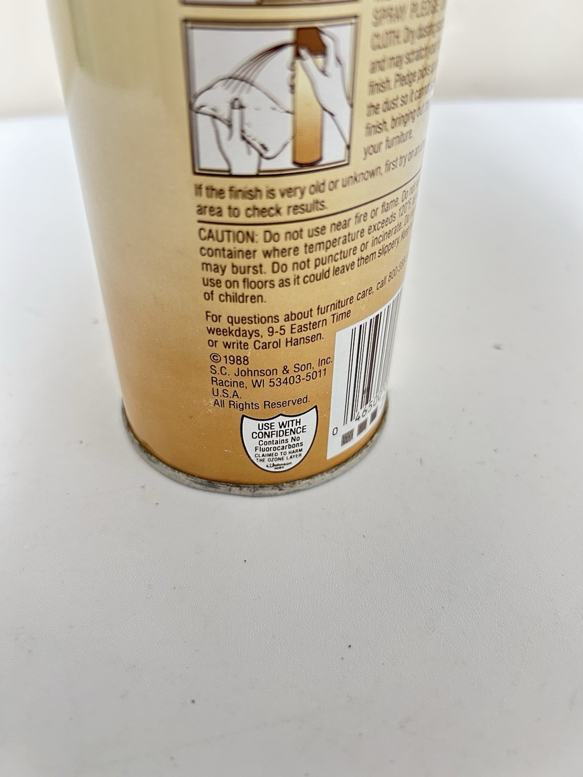 VTG 1988 Pledge S.C. Johnson & Sons Dusting Wax Aerosol Spray Can -Almost Full