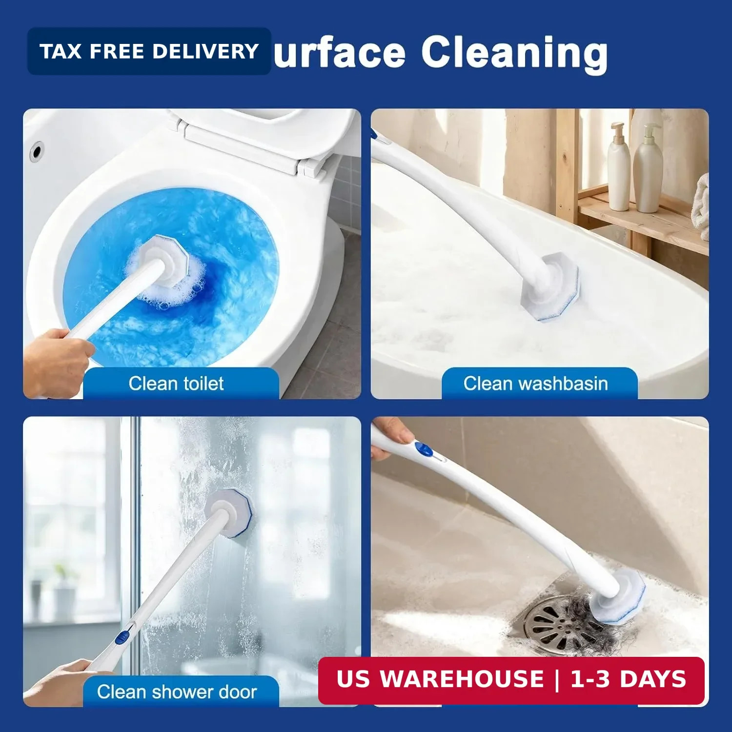 30pcs Toilet Cleaner Refill Pads for Clorox Wand, Upgrade 3-Layer Toilet Scrubbe
