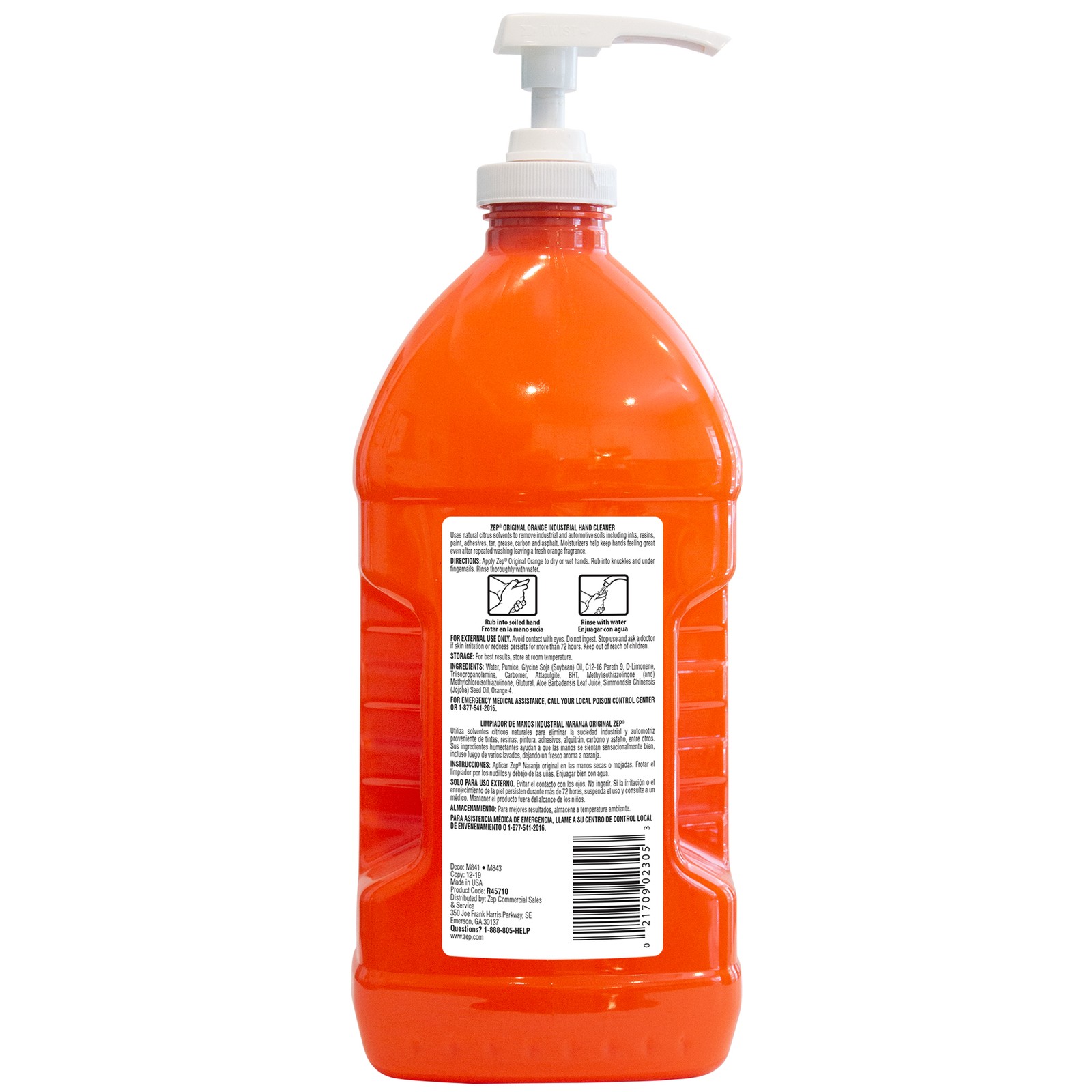 Zep Original Orange Industrial Hand Cleaner 48 Oz (Case of 6) – R45710- Contains