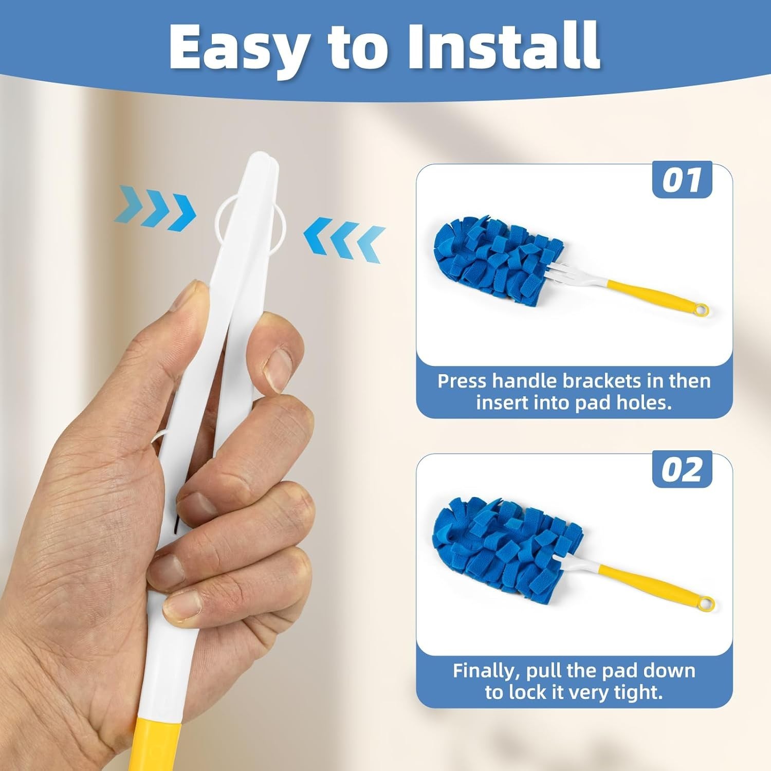6 PCS Fleece Reusable Duster Refills for Swiffer, Washable 360 Dusters for Cl…