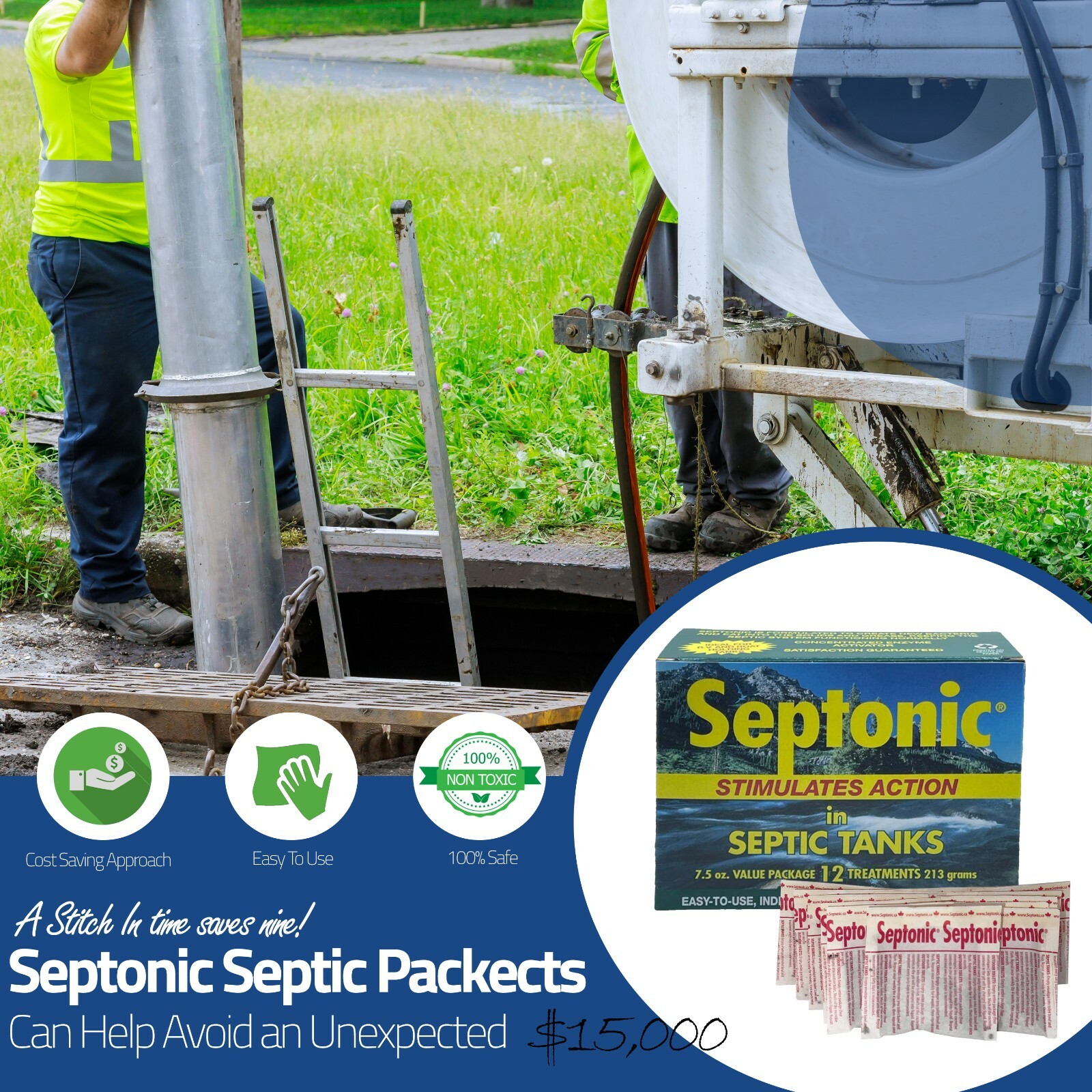 Septonic Septic Tank Treatment 12-treatment Pack Safe/Green/Clean Ceasepool/Sep