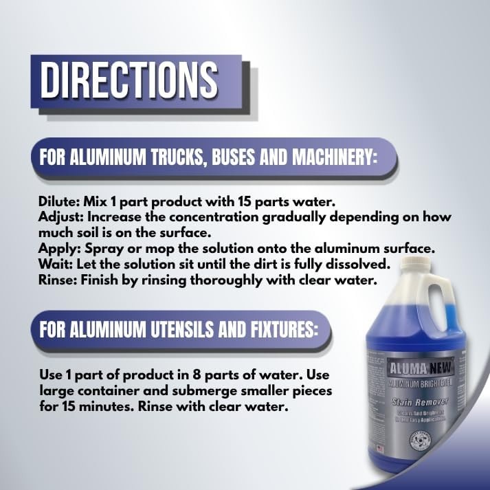 Effective Aluminum Brightener & Stain Remover – 128 FL Oz for RVs & Machinery