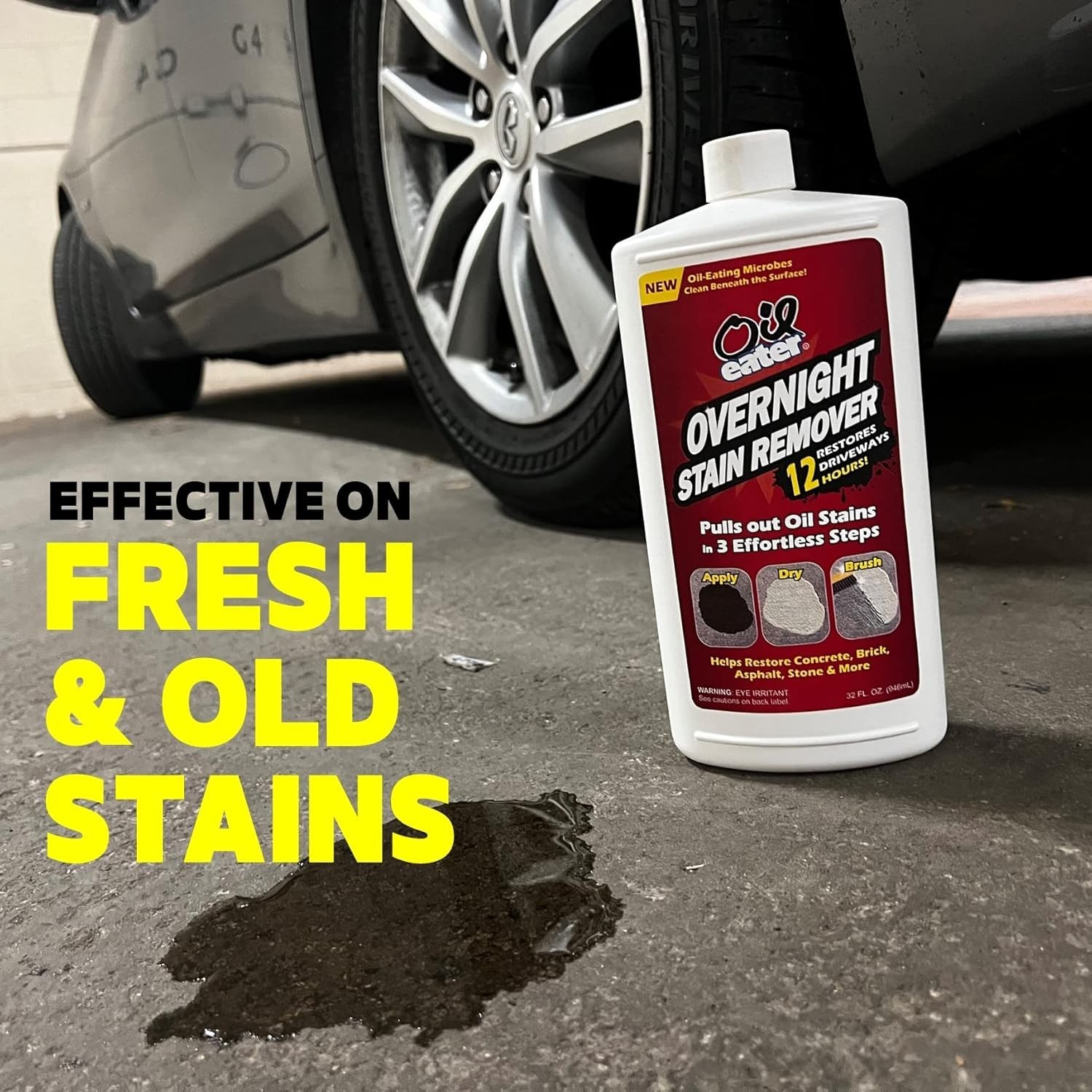Overnight Stain Remover for Cleaning Oil Stains on Concrete, Driveway, Pavers…