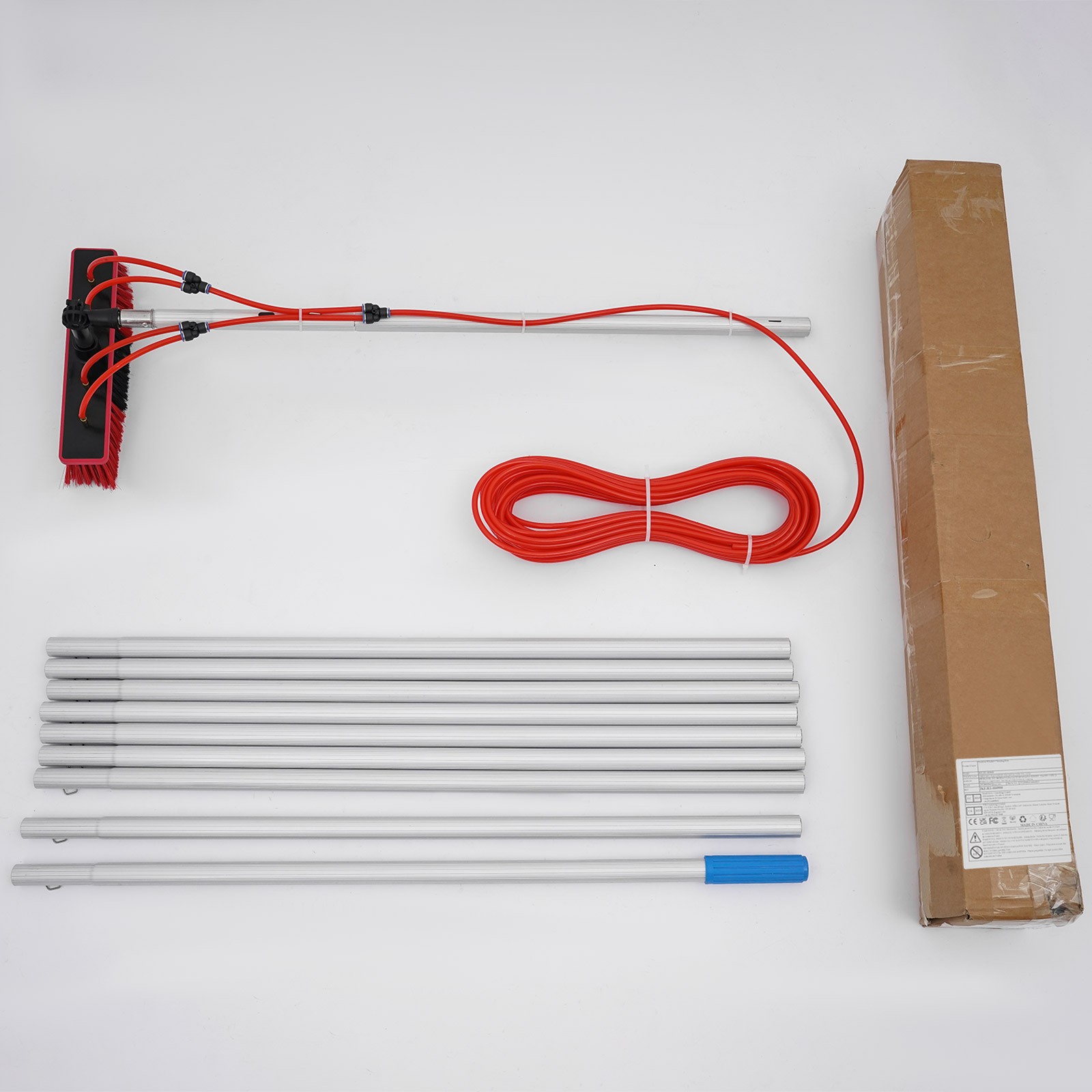 Telescopic Window Cleaning Pole 32.8ft With Water Fed Brush For Solar Panels