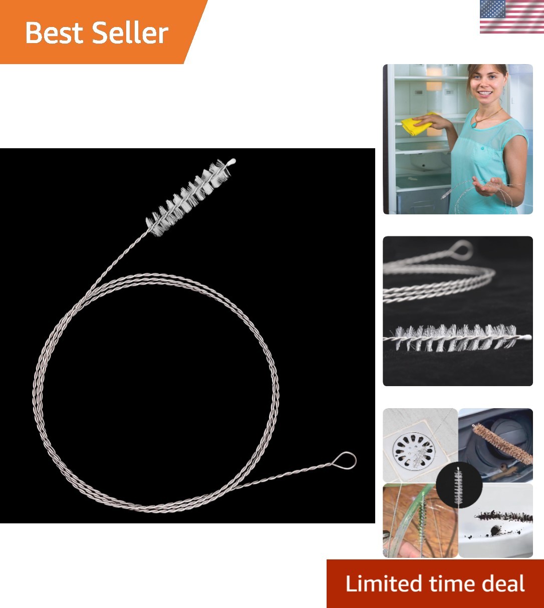 Effortless Cleaning with 56-Inch Flexible Drain Brush – Ideal for Narrow Pipes