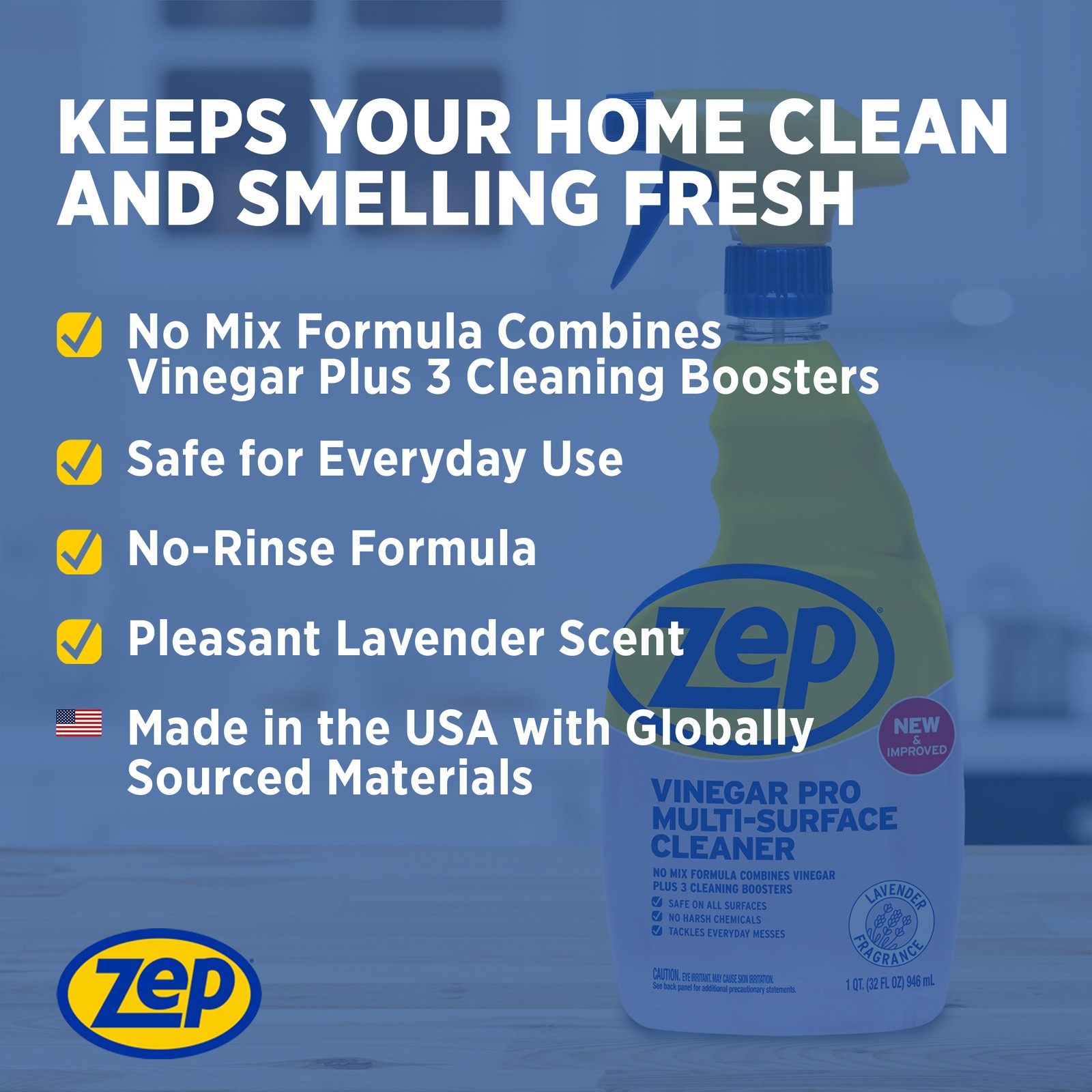Zep All-Purpose Cleaner with Vinegar Added – 32 oz (Case of 4) R48432 –