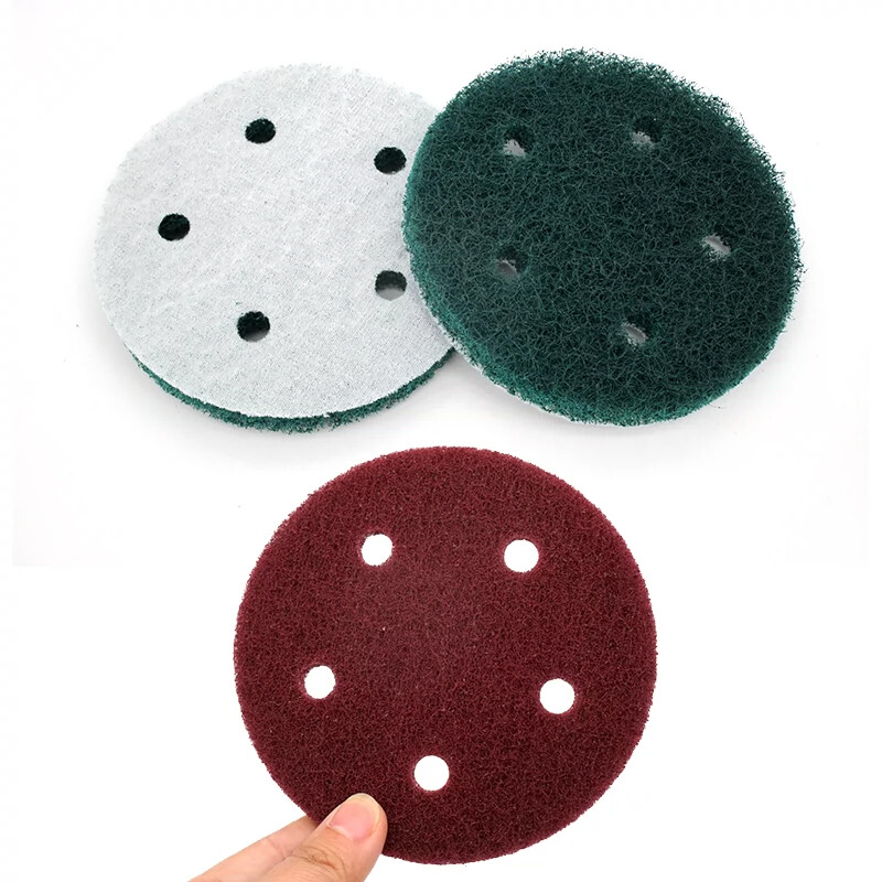 5″ 125mm 5 Hole Scouring Pad Sanding Discs Abrasive Cleaning Pads 240#-800#