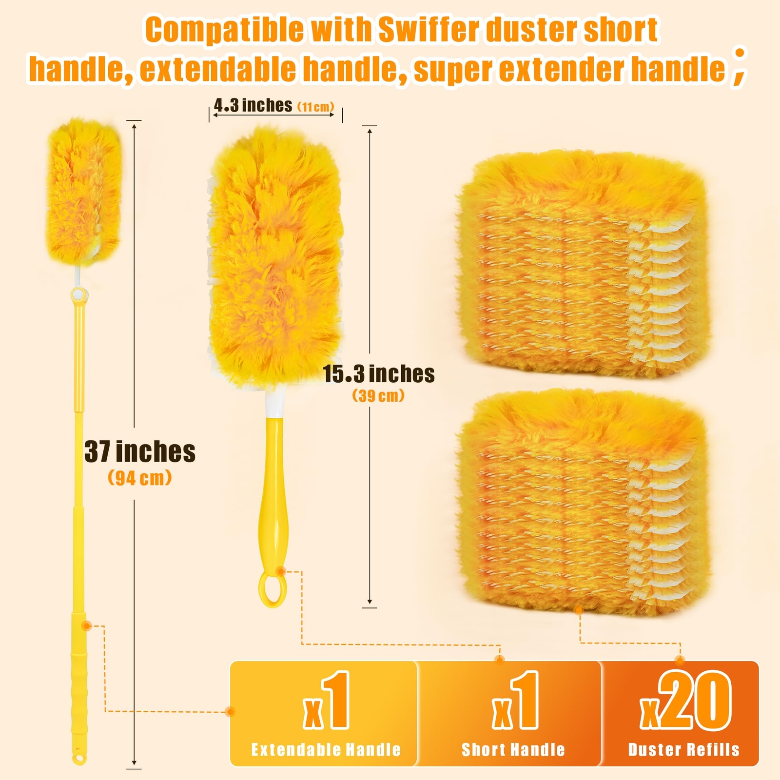 Duster Refills For Swiffer 20 Counts 360 Degree Heavy Duty Dusting Kit With 1 Ex