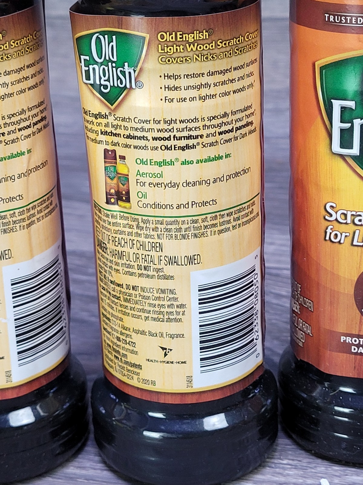 3pc Old English Light Woods 8 -fl oz Unscented Wood furniture scratch cover