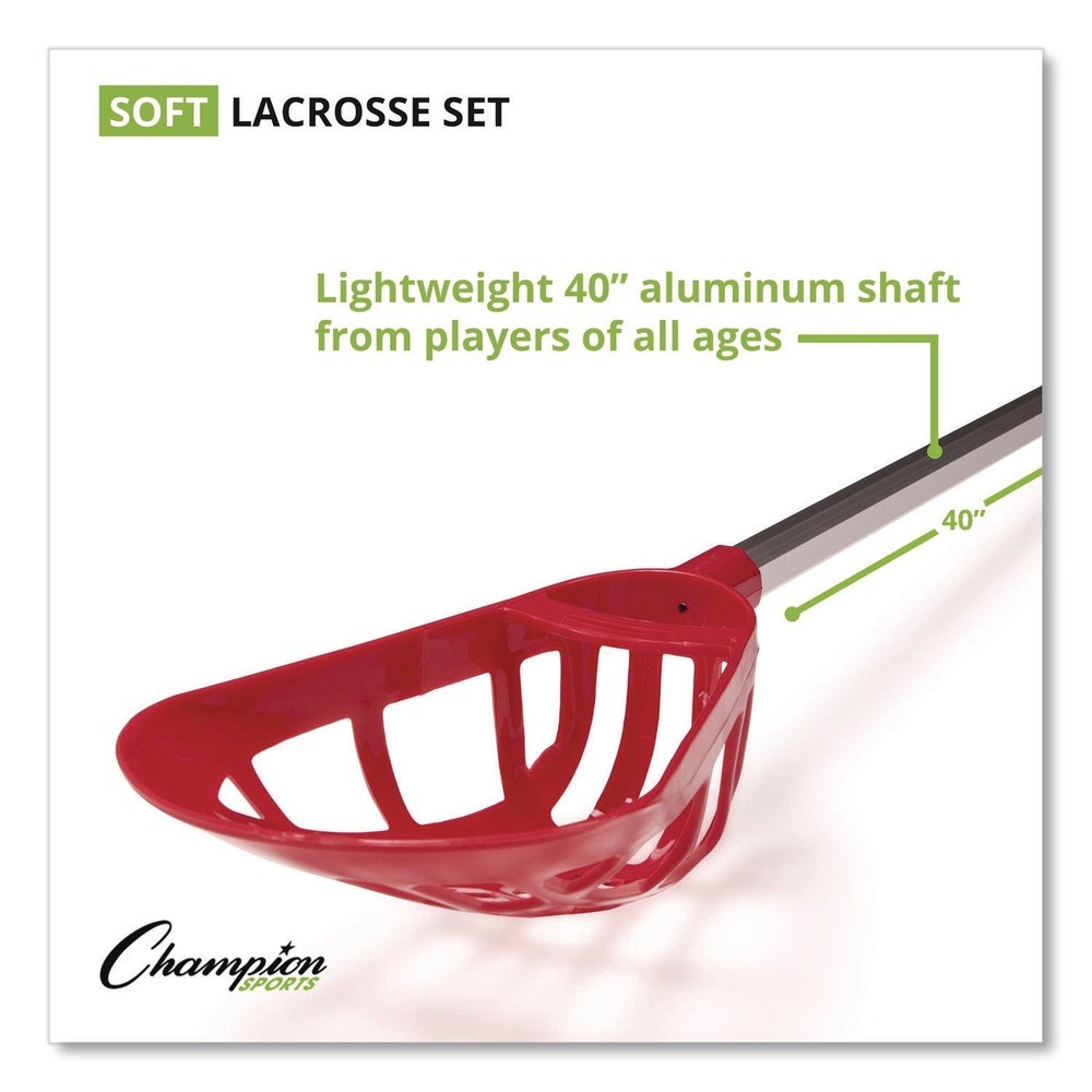 Champion Sports LAXSR 6 Balls/12 Sticks Soft Lacrosse Set (1-Set) New
