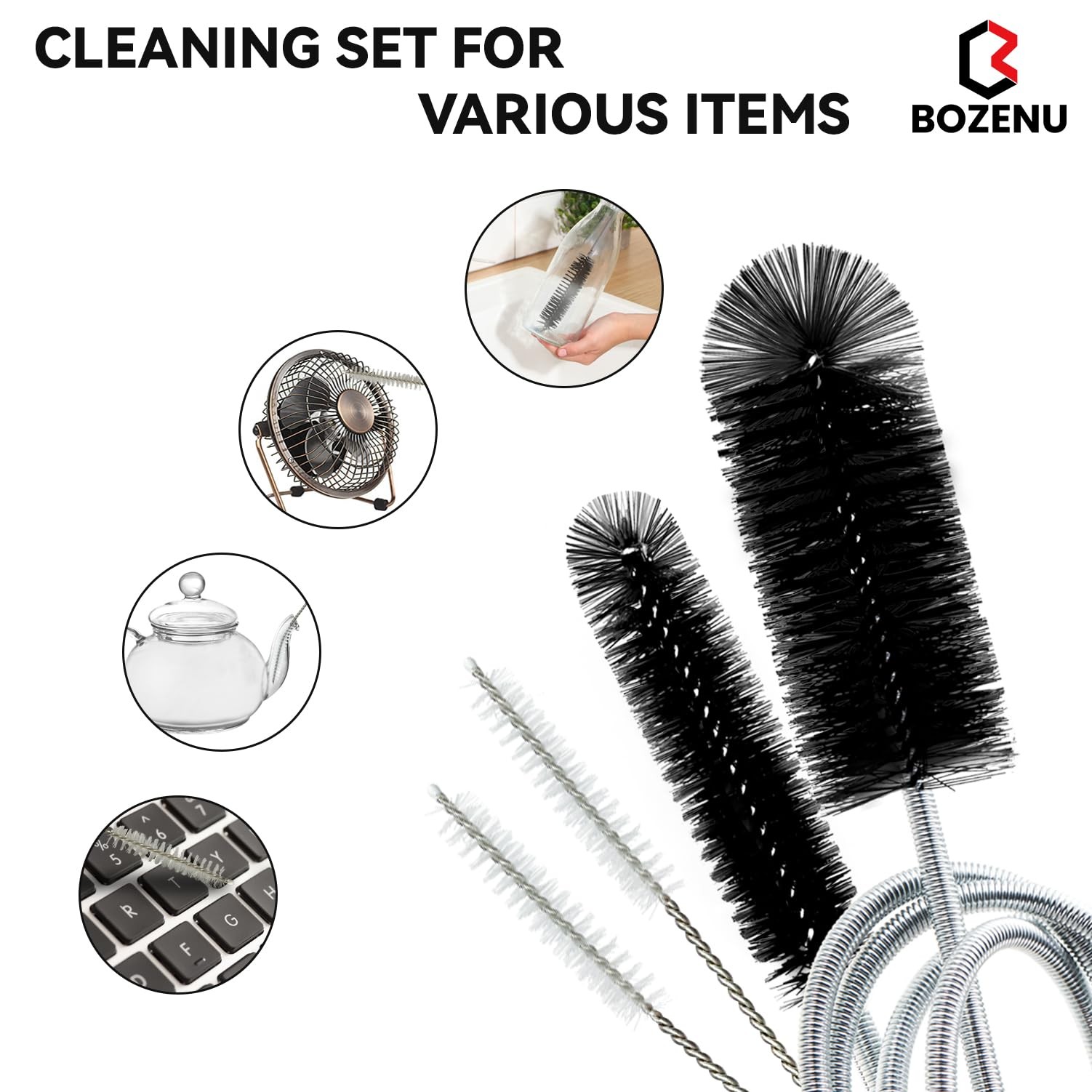 Flexible Drain Brush, 66 Inch Long Double Ended Hose Pipe Cleaners and 58 Inc…