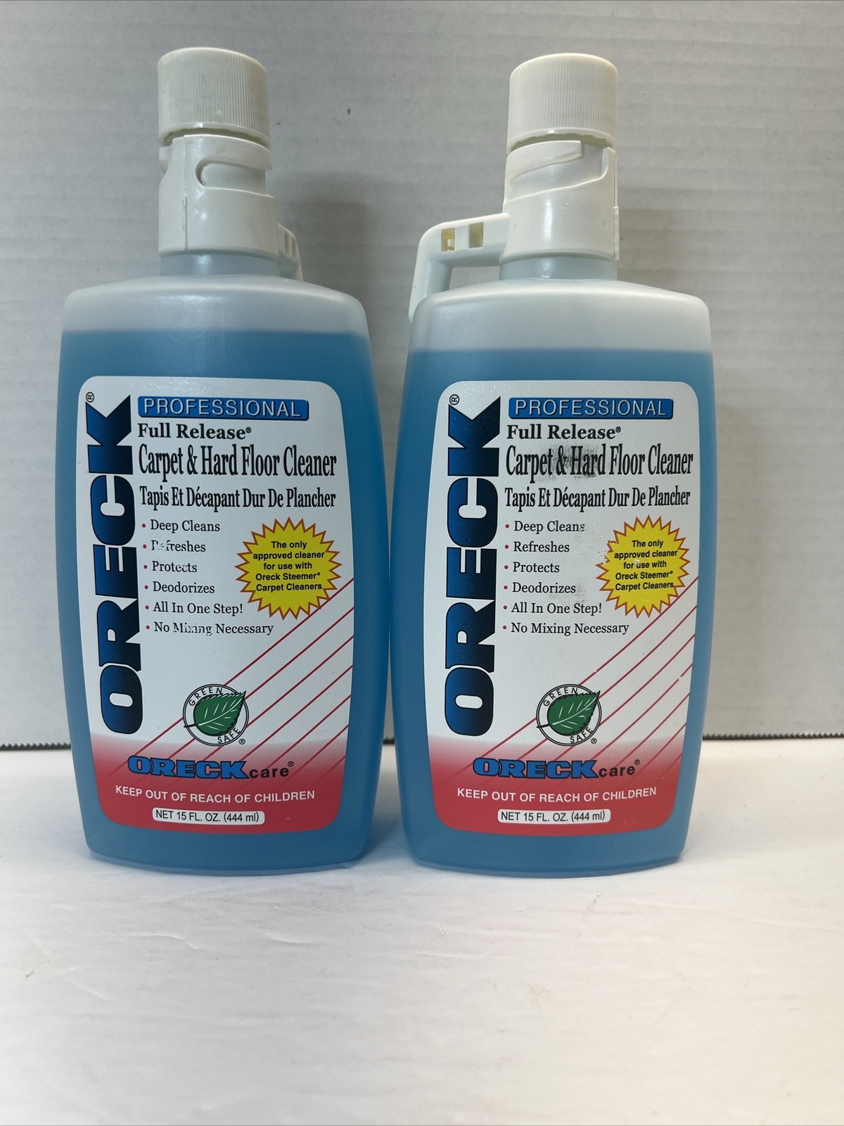 2 Oreck Professional Full Release Carpet & Hard Floor Cleaner 15 Oz Each NEW