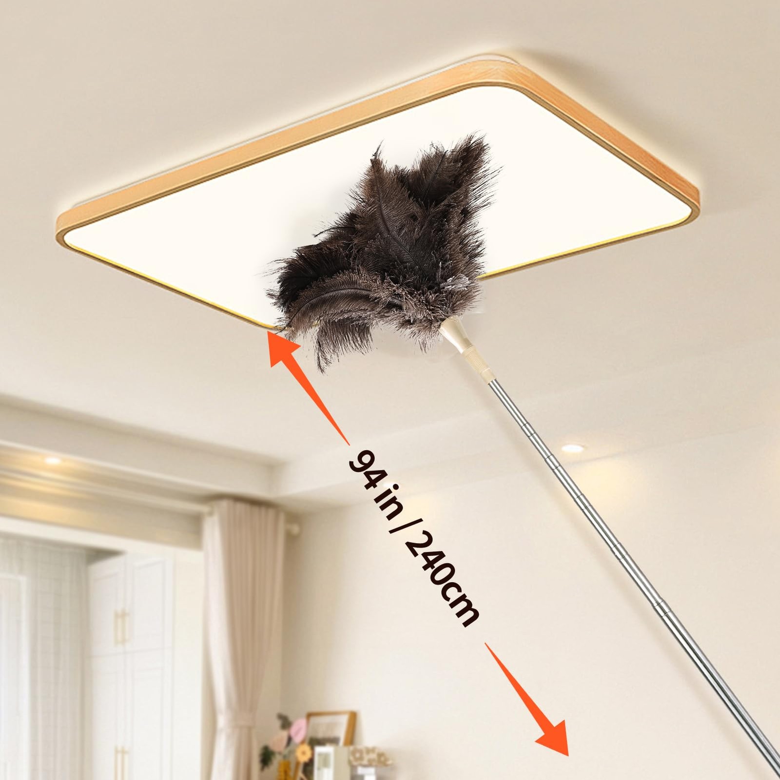 FeelfunFeather Extendable Cleaning Duster 94 Inch – Long Telescoping Ostrich …