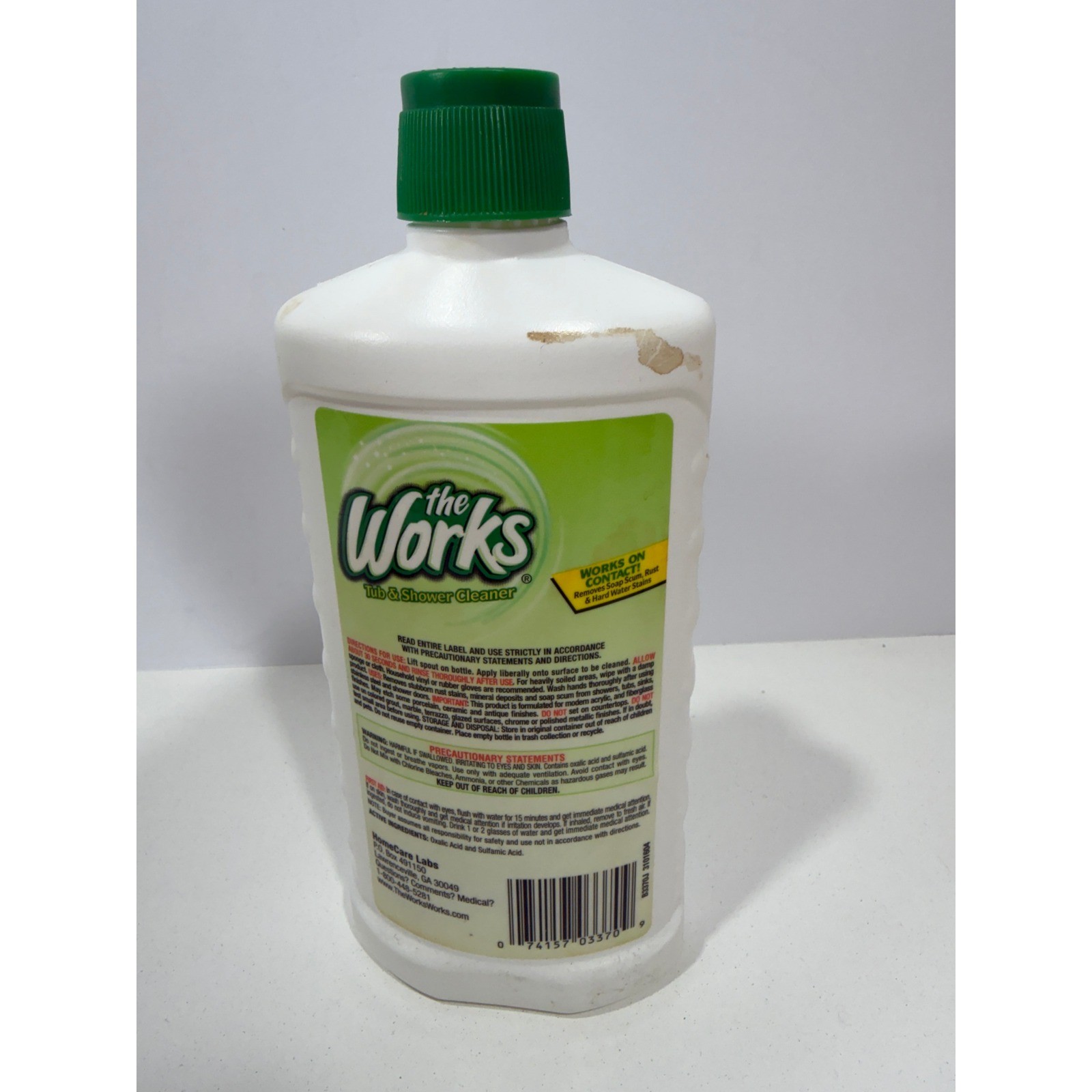 The Works Tub & Shower Cleaner 16 fl oz Removes Rust Soap Scum Hard Water Stains