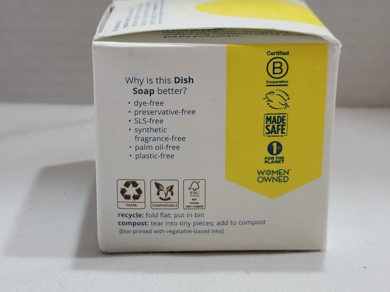 NEW MELIORA CLEANING PRODUCTS PLASTIC FREE DISH SOAP FOR HAND WASHING LEMON 7 OZ
