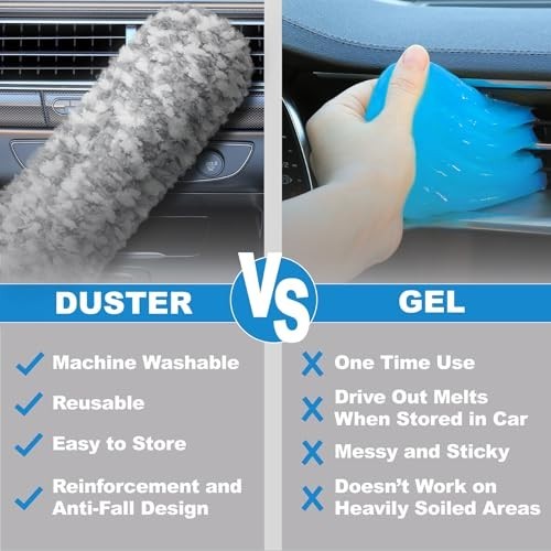 12″ Microfiber Car Duster Interior Detail Brush Dash Vent Dust Cleaner Tool