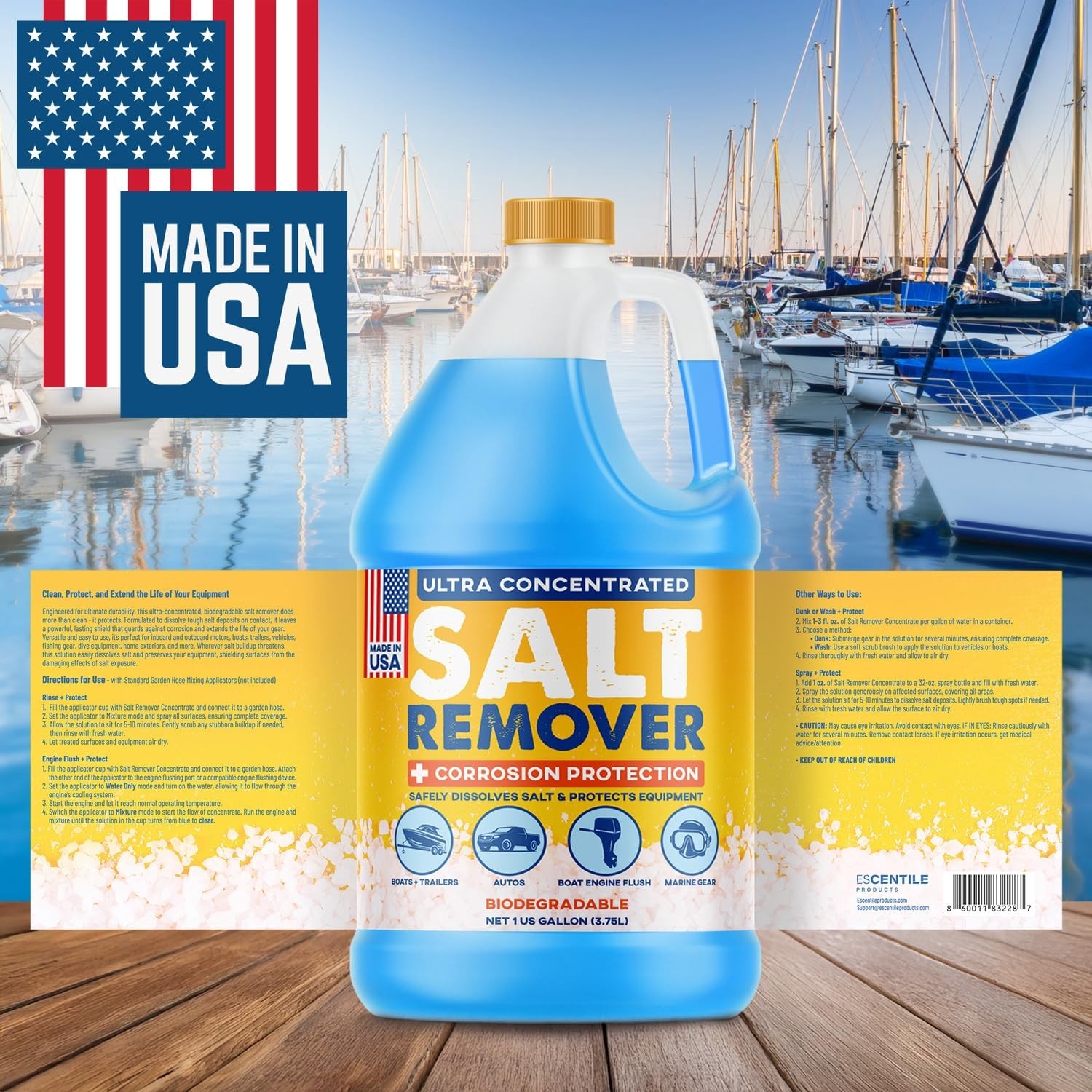 Concentrated Salt Remover & Corrosion Protection – 1 Gallon Cleaner for Boats, C