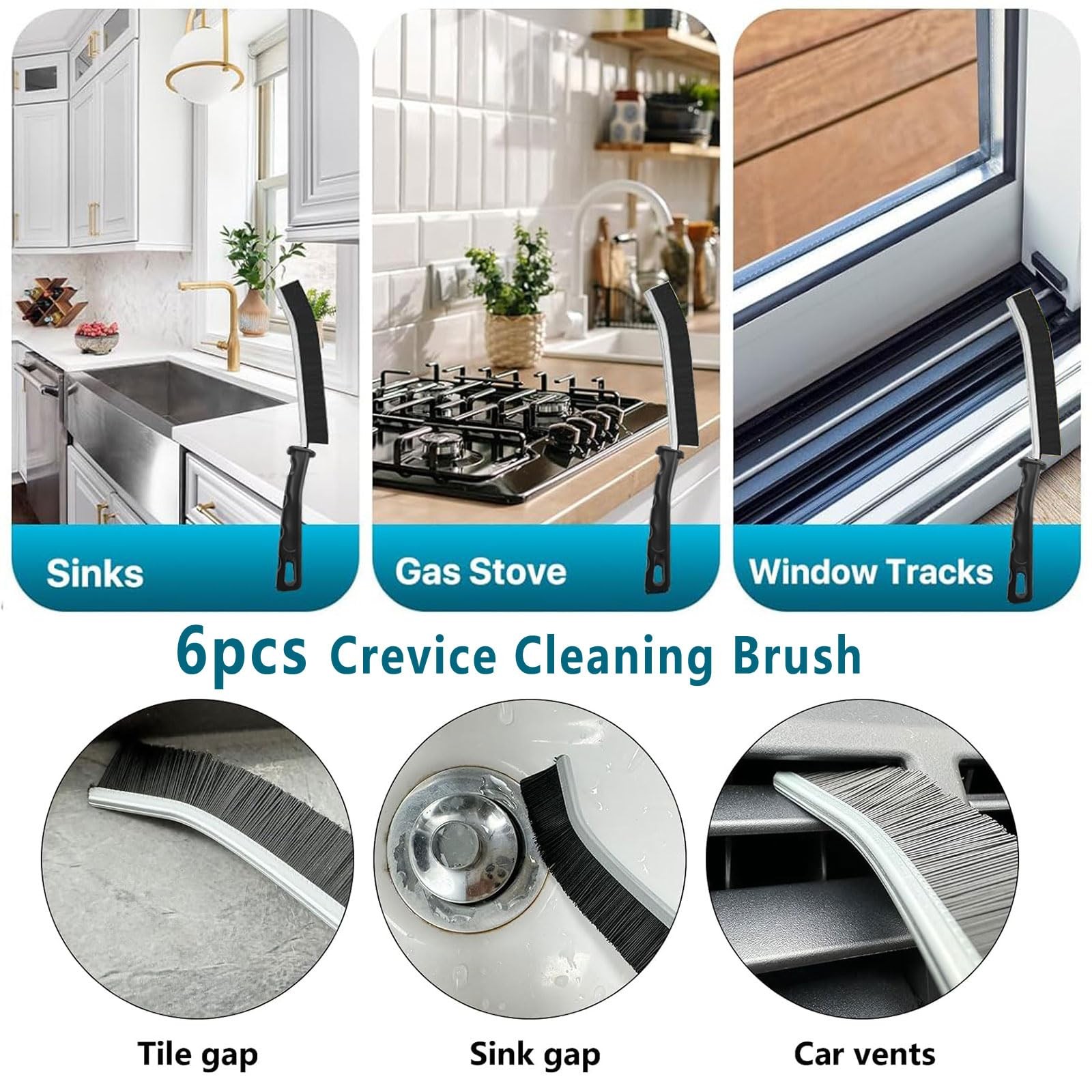 12Pcs Crevice Cleaning Brush Set,Hard Bristle Cleaning Supplies for Kitchen, …