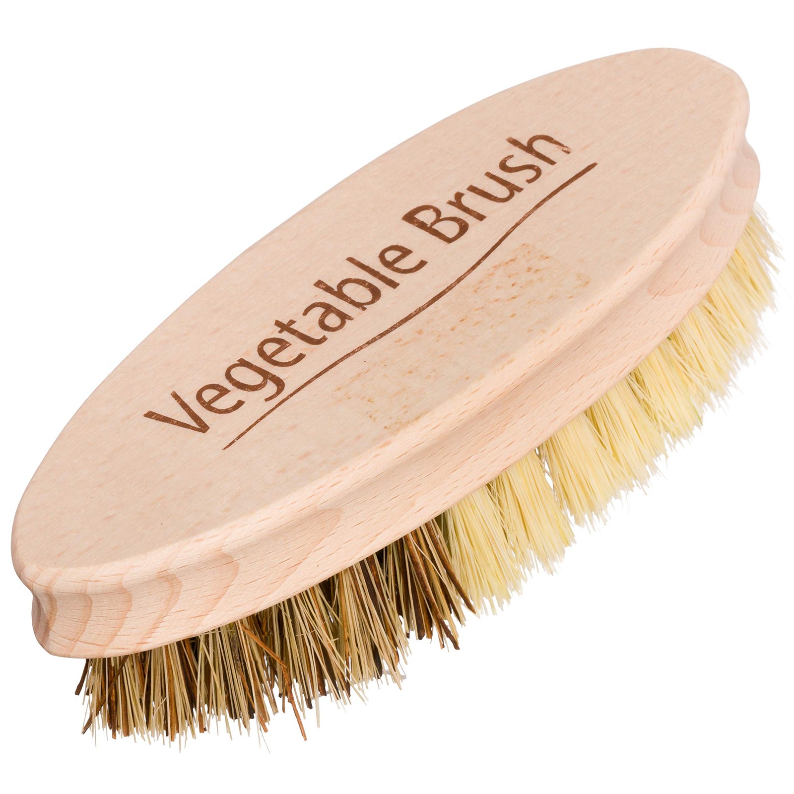Hard and Soft Side Vegetable Brush – Beechwood Handle – 2 Different Bristle Stre