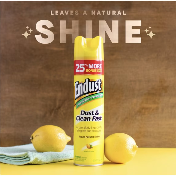 Diversey Endust Multi-Surface Dusting and Cleaning Spray, Lemon Zest, 12.5 oz Ae