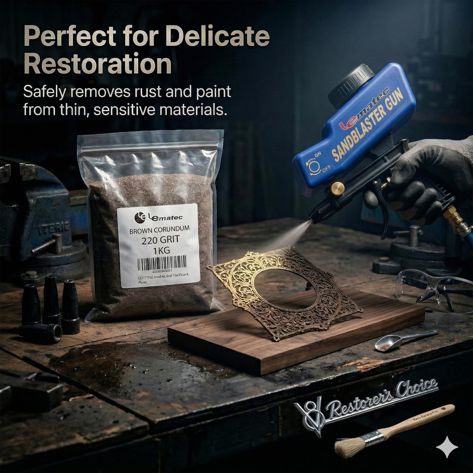 LE LEMATEC Brown Corundum Abrasive Blasting Media #220 – Ideal for Surface Pr…
