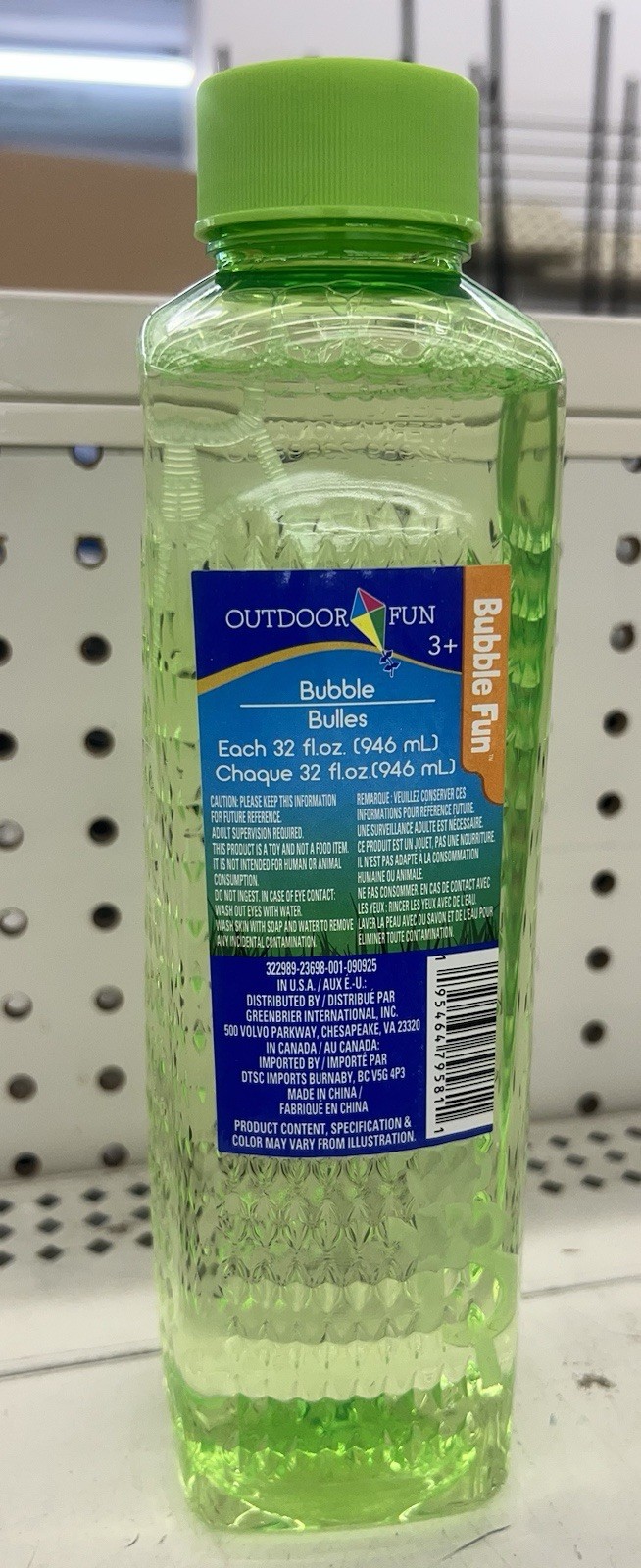 Outdoor Fun Bubble Solution Liquid 32 fl oz for Bubbles