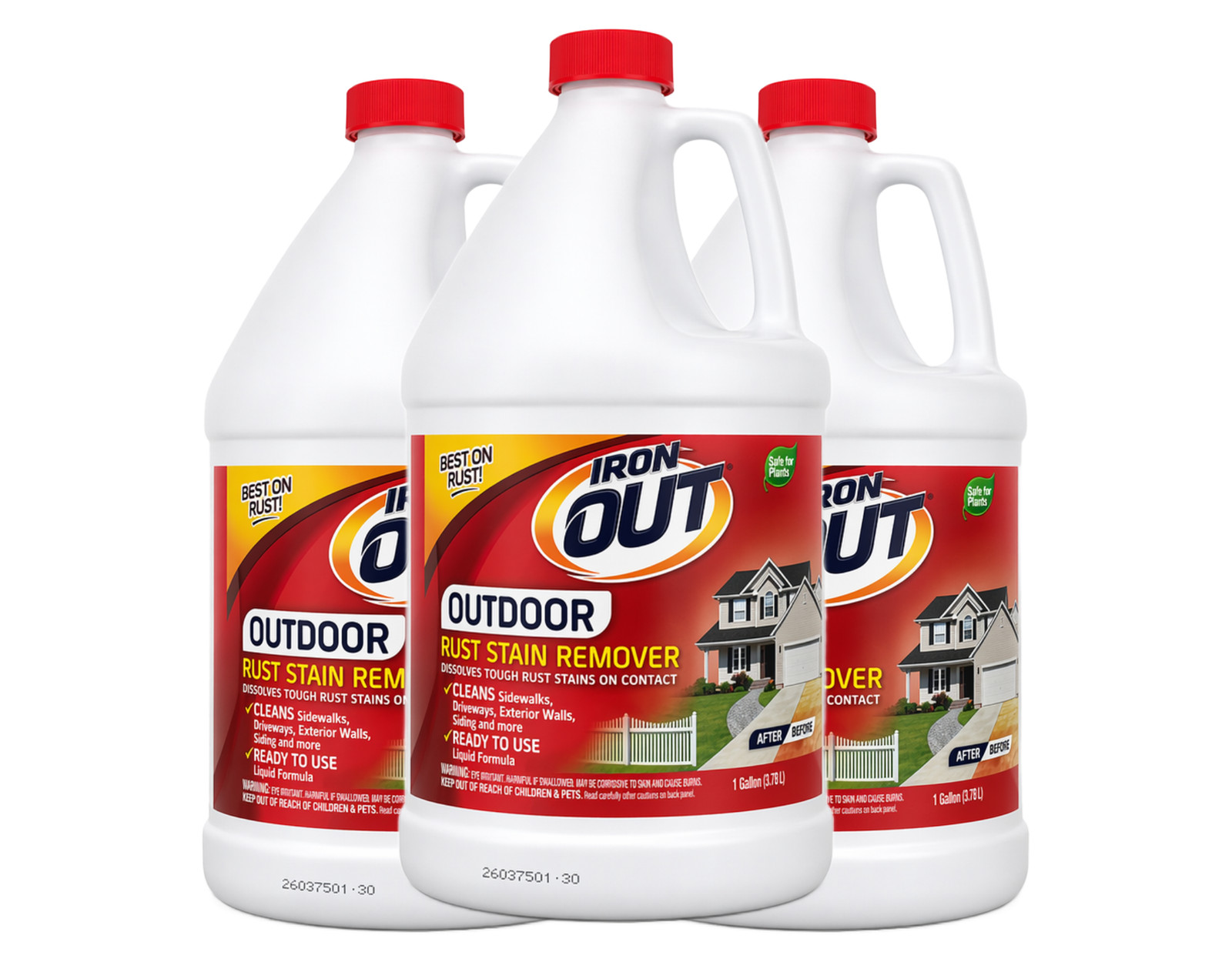 Iron Out Outdoor Liquid Rust Stain Remover 128 oz Stain Cleaner 3 Pack