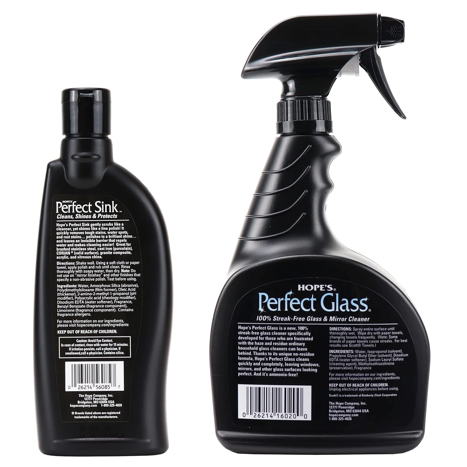 Perfect Sink Cleaner and Polish, 8.5 Fl Oz, and Perfect Glass Cleaner