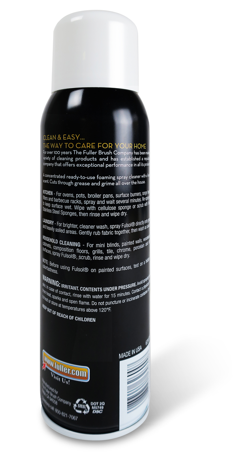 Fuller Brush Fulsol Foaming Spray Cuts Dissolves Grease Grime Oil Dirt In 18 oz