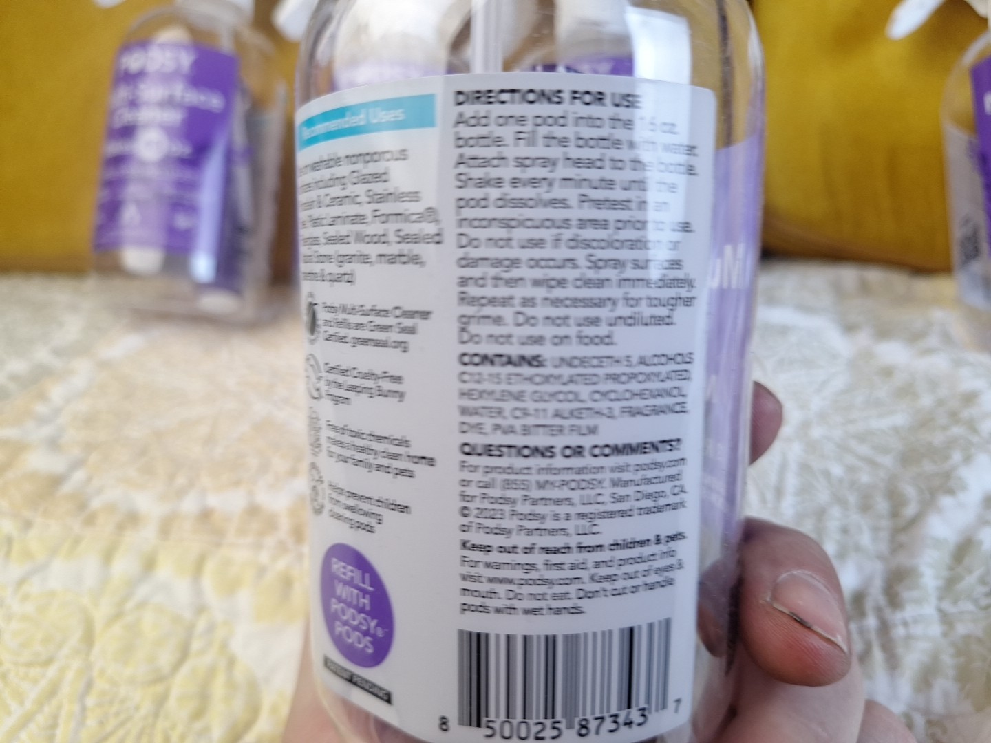 Podsy Lot of 6 Multi Surface Cleaner 16 fluid Ounces