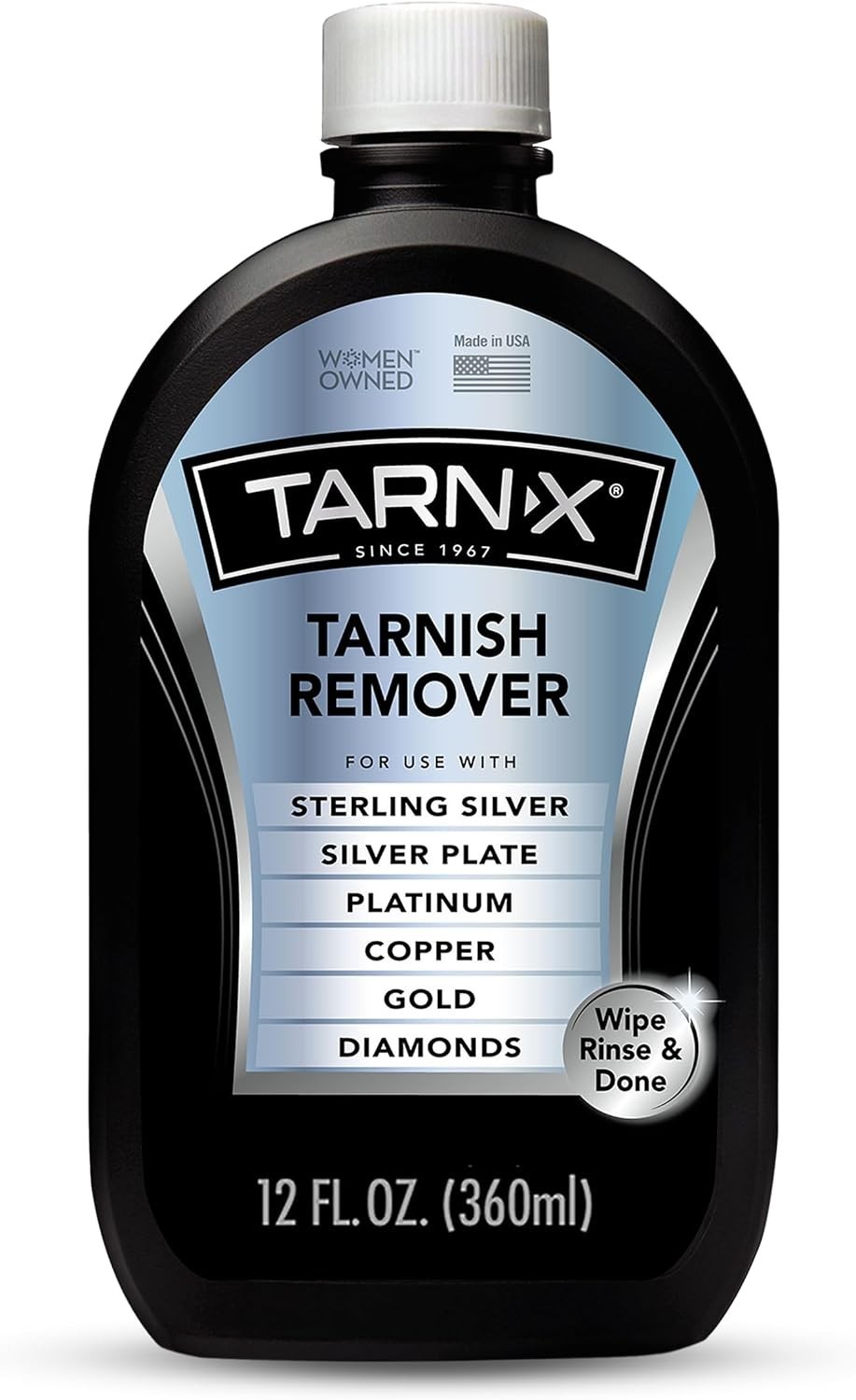 Tarn-X Tarnish Remover, 12 oz. Bottle, Platinum, Copper, Gold, Diamond, Silver P