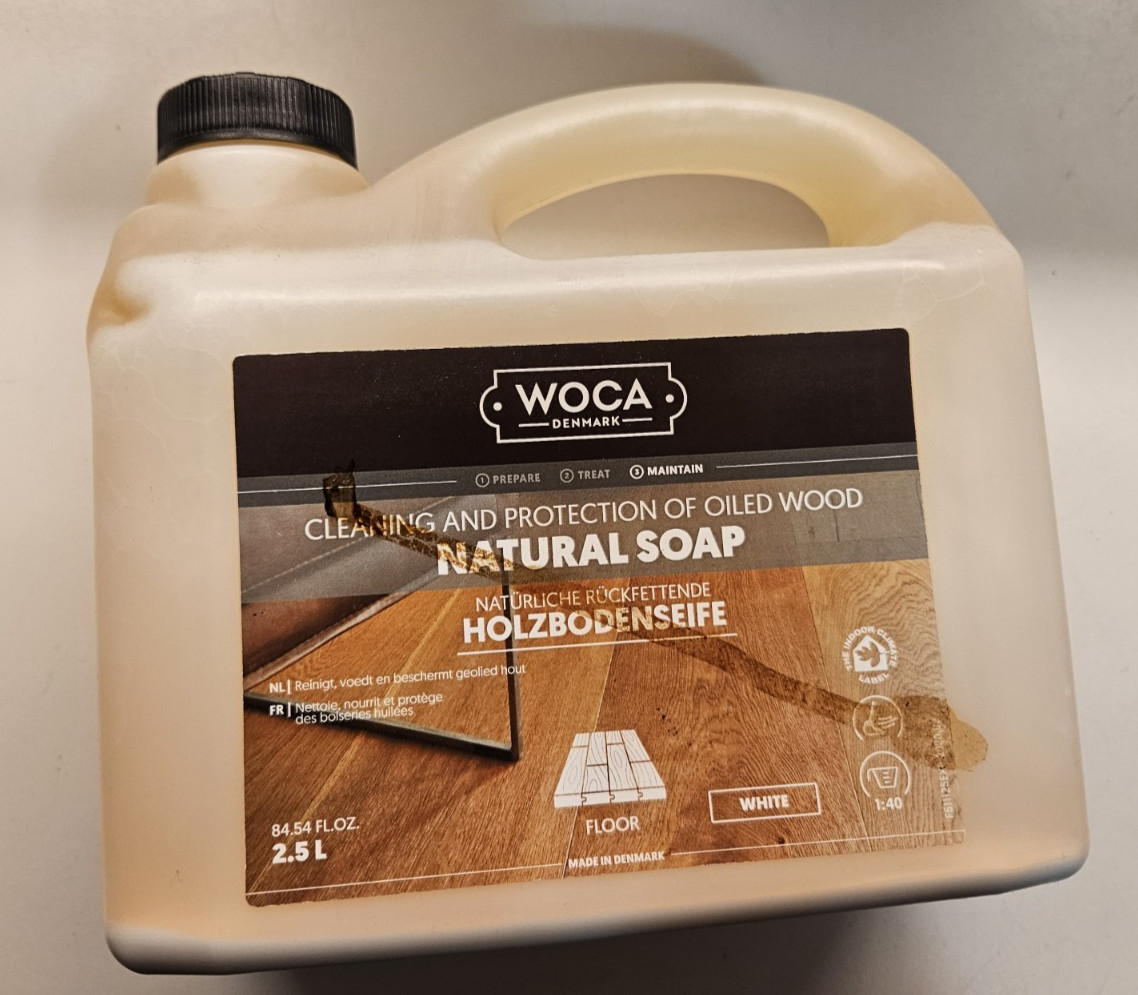 WOCA Natural Soap, Natural |2.5 L Concentrated Wood Cleaner White (See Descripti