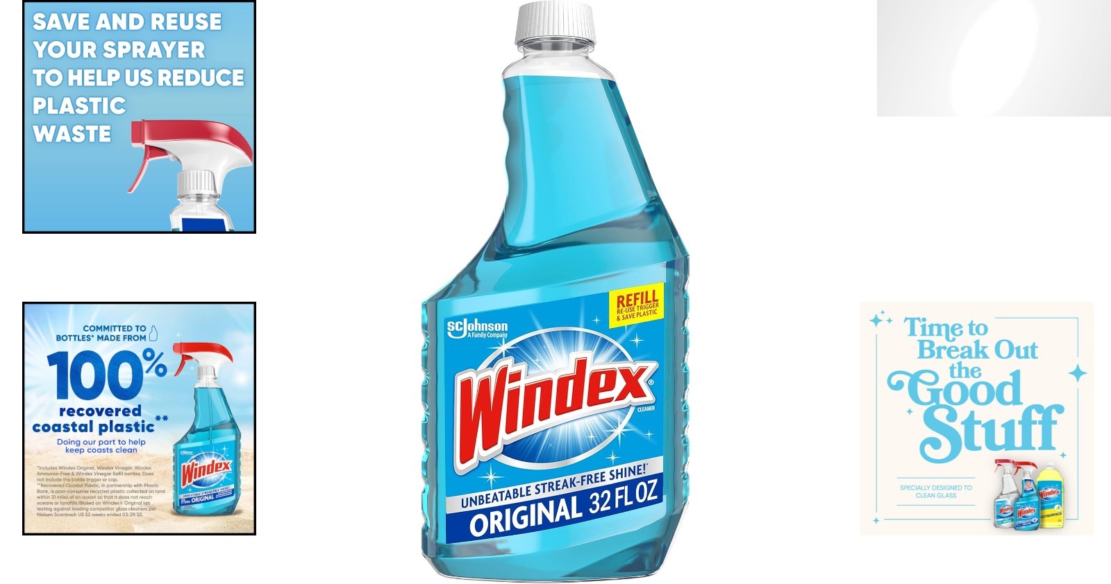 Eco-Friendly 32 Fl Oz Glass Cleaner – Blue Scent for All Surfaces